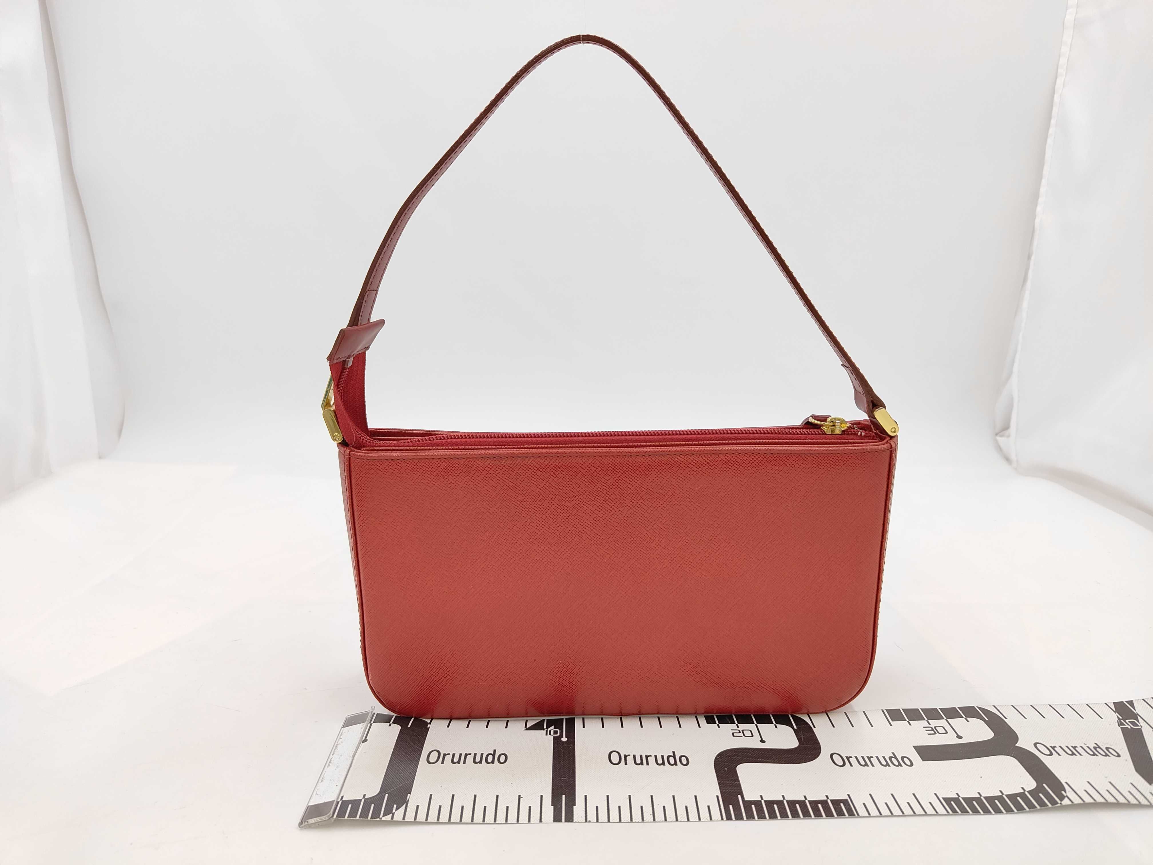 Shoulder Bag, Leather, Red — view 2