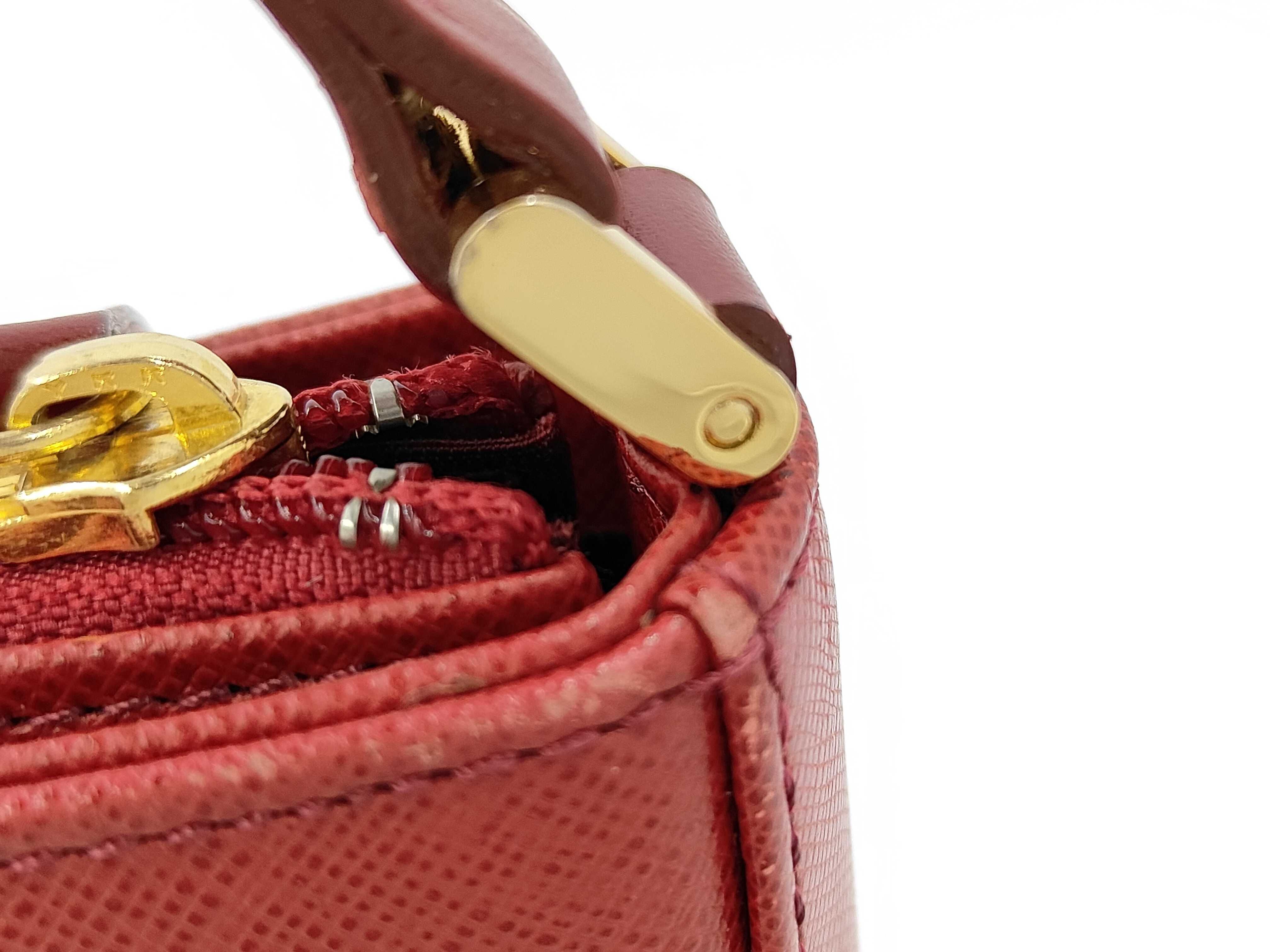 Shoulder Bag, Leather, Red — view 3