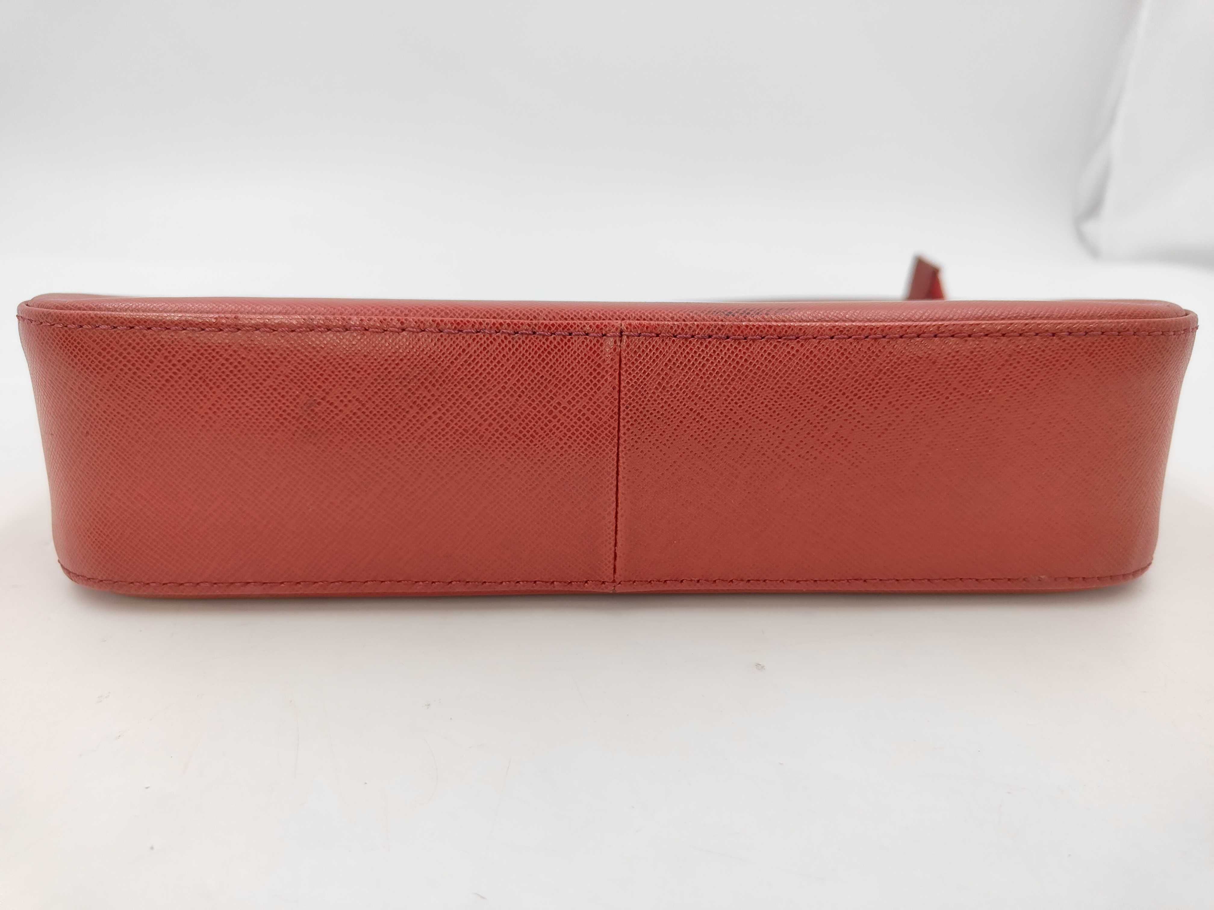 Shoulder Bag, Leather, Red — view 7
