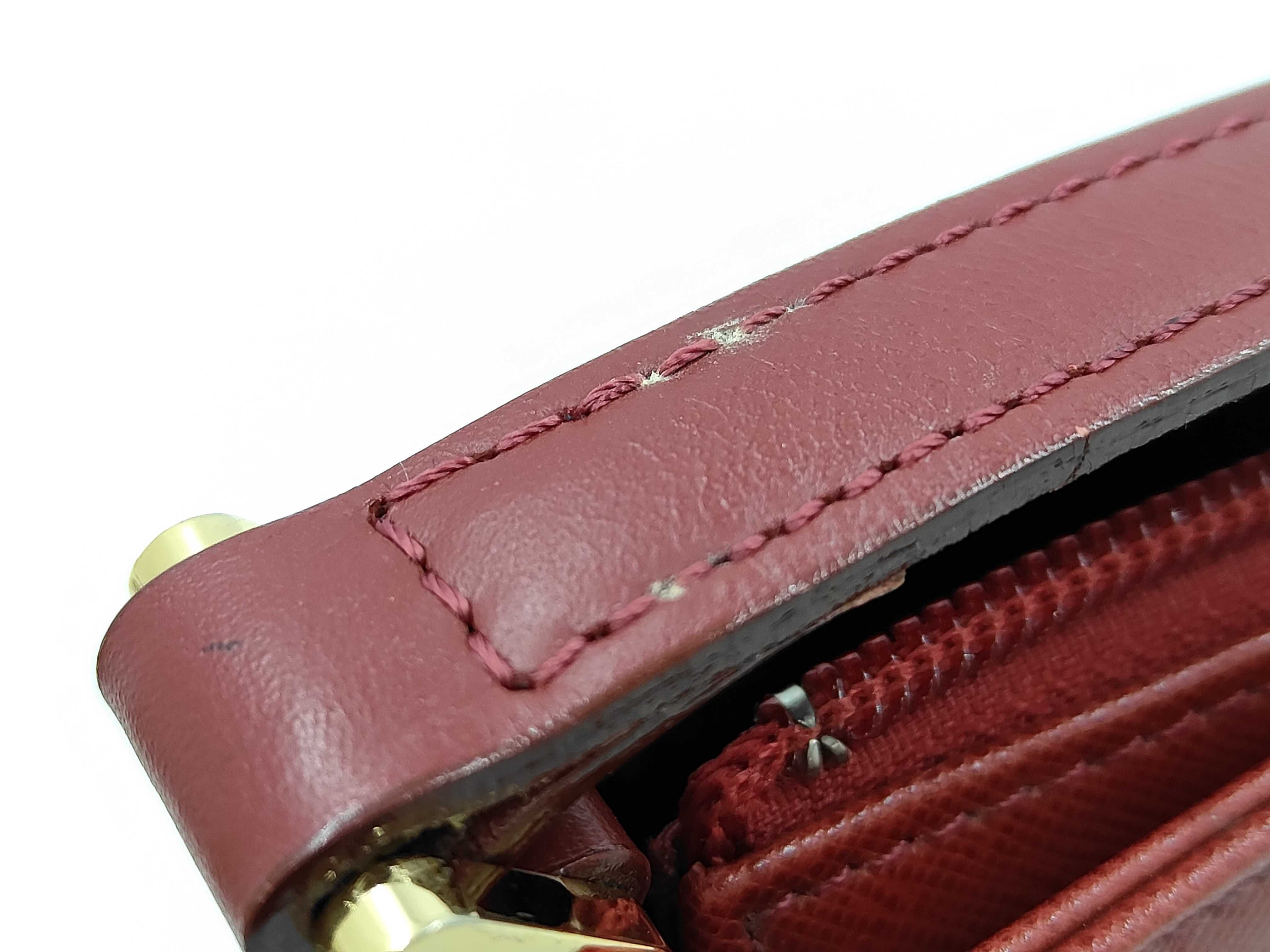 Shoulder Bag, Leather, Red — view 9
