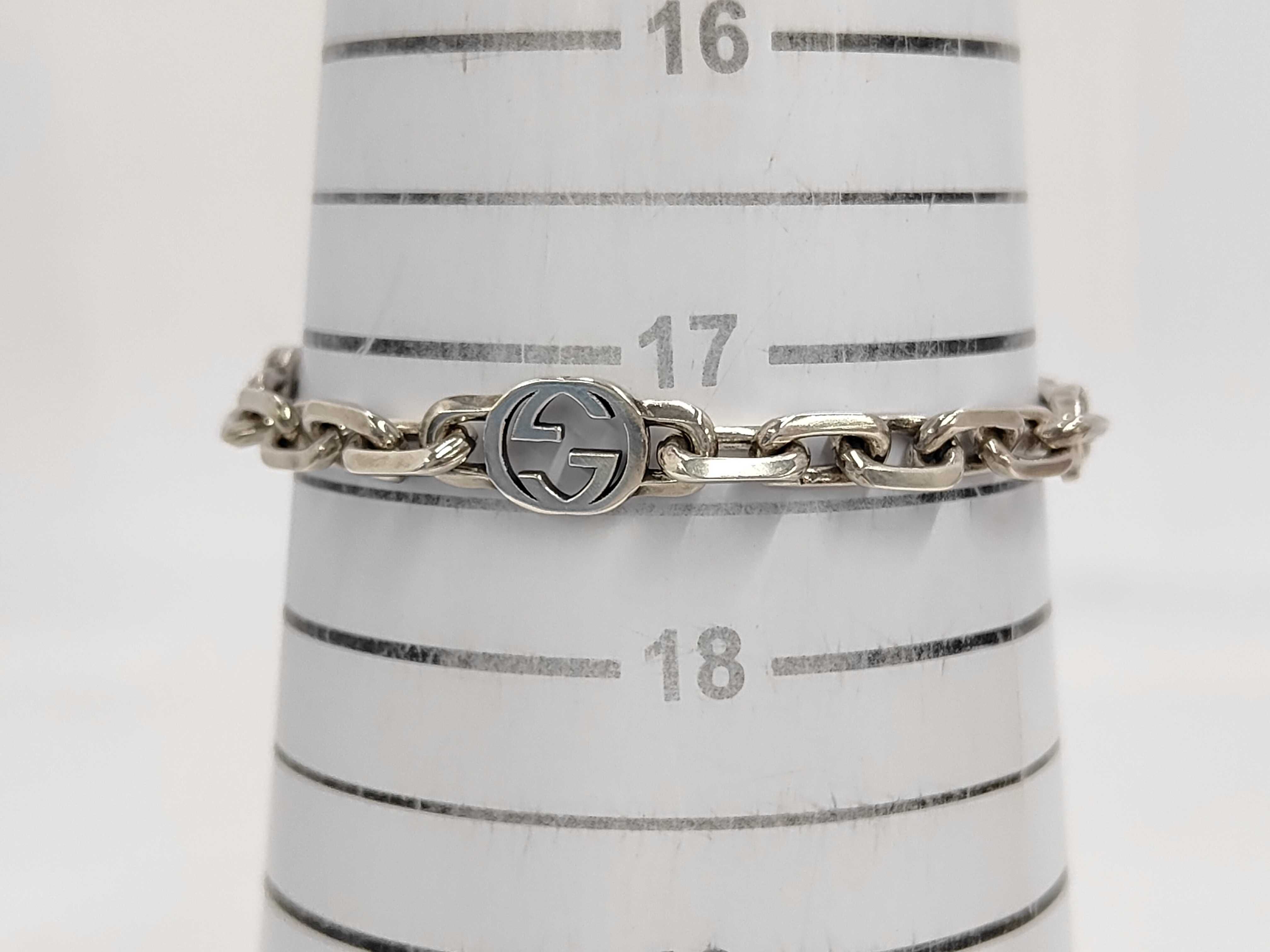 Interlocking G Chain Bracelet, Sterling Silver 925 (AG925 stamped), Bracelet/Bangle — view 5