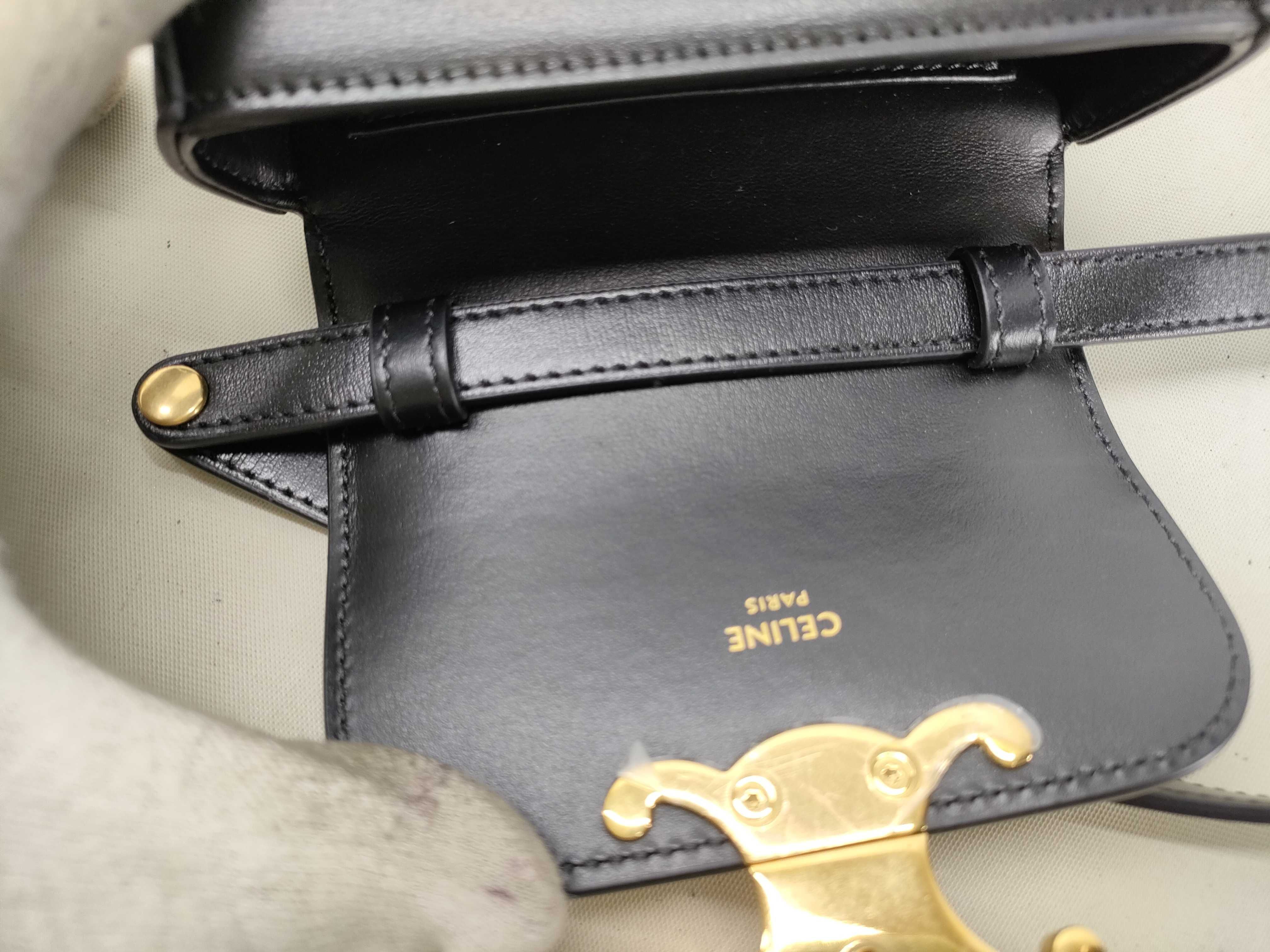 Mini Claude Triomphe Black Box Calf Shoulder Bag — view 8
