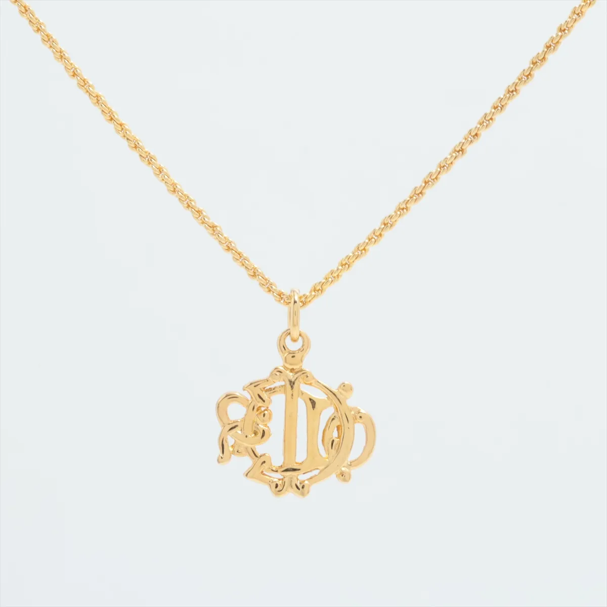 Emblem Necklace, GP Gold. Shows signs of wear, — view 2