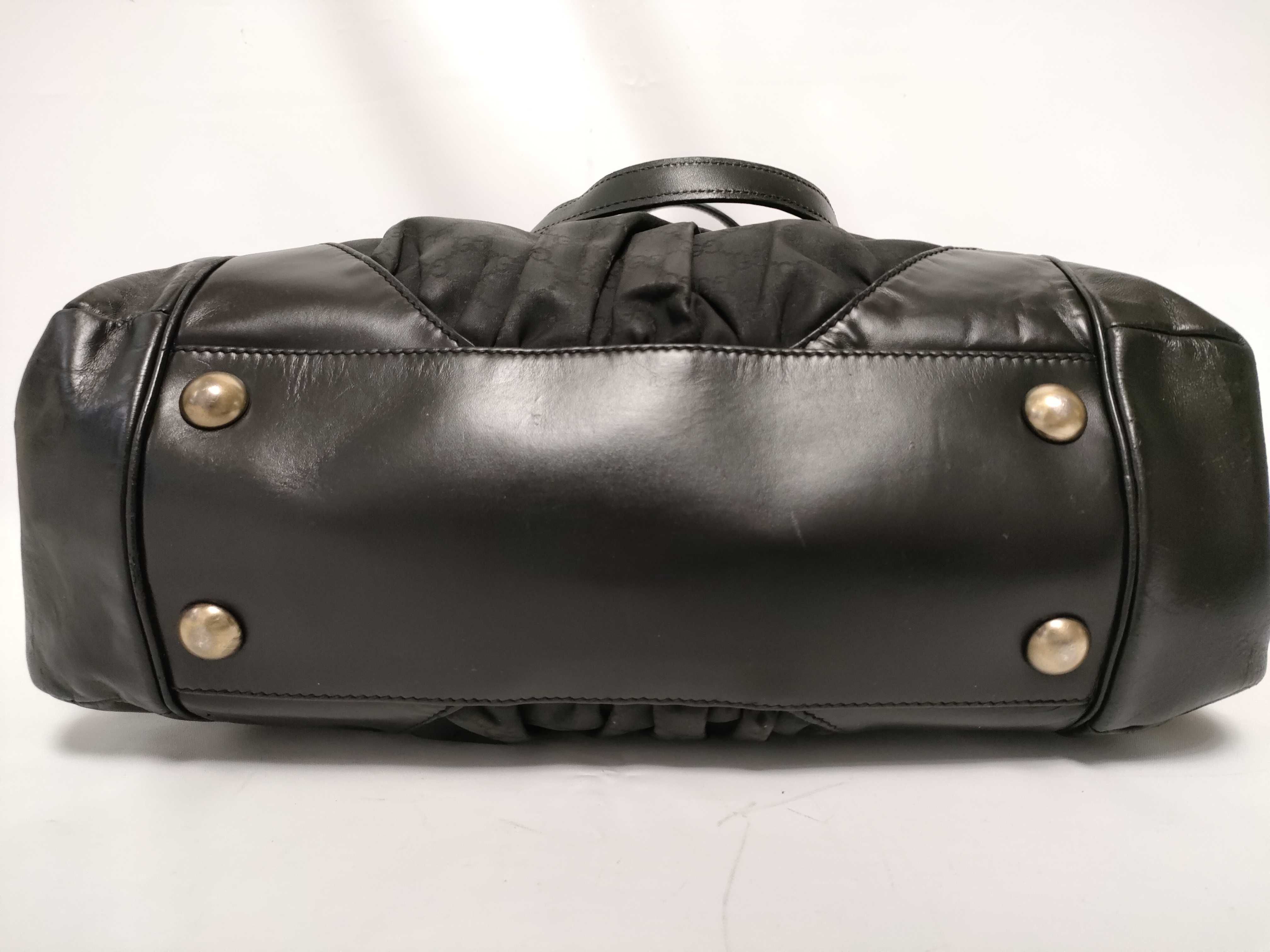 GG Canvas Leather Tote Bag, Black, Serial Tote Bag — view 7