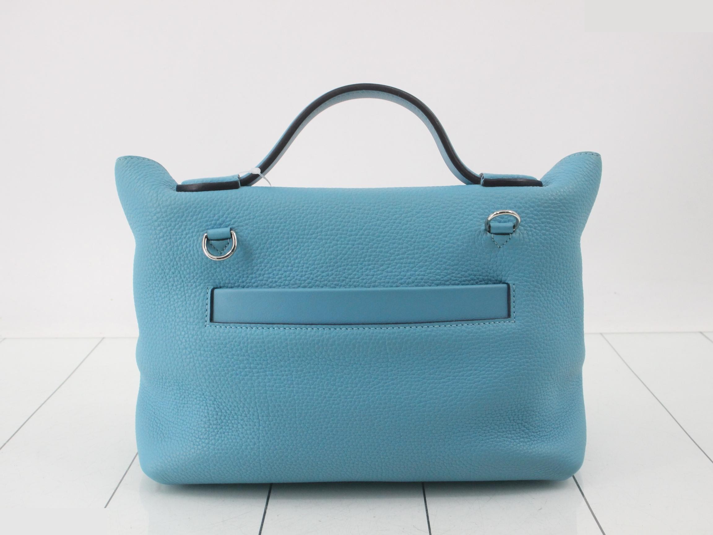 Vanquatrième 24/24 Leather 2-Way Bag, D-stamp, Light Blue — view 2