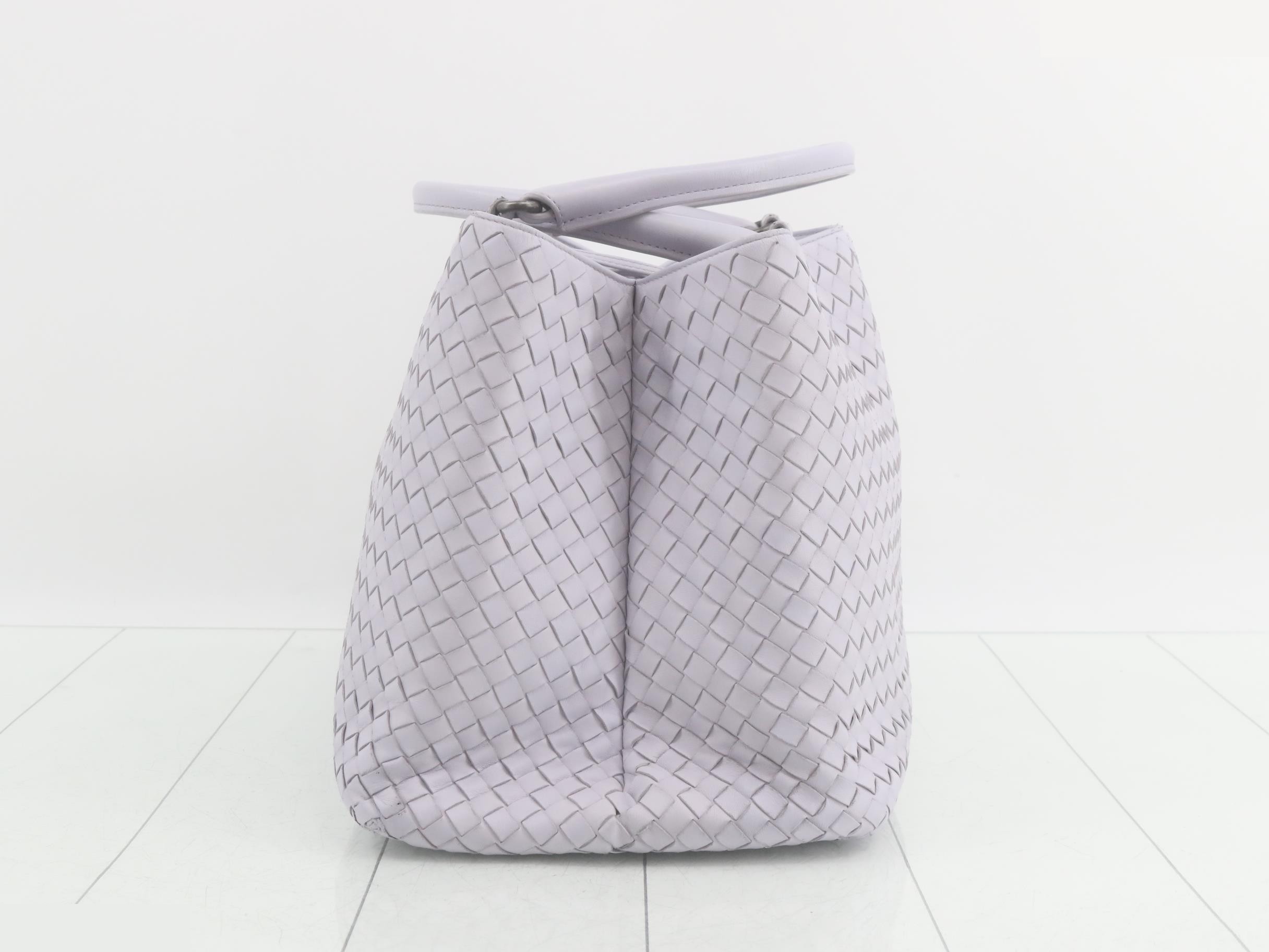 Intrecciato Leather Tote Bag — view 4