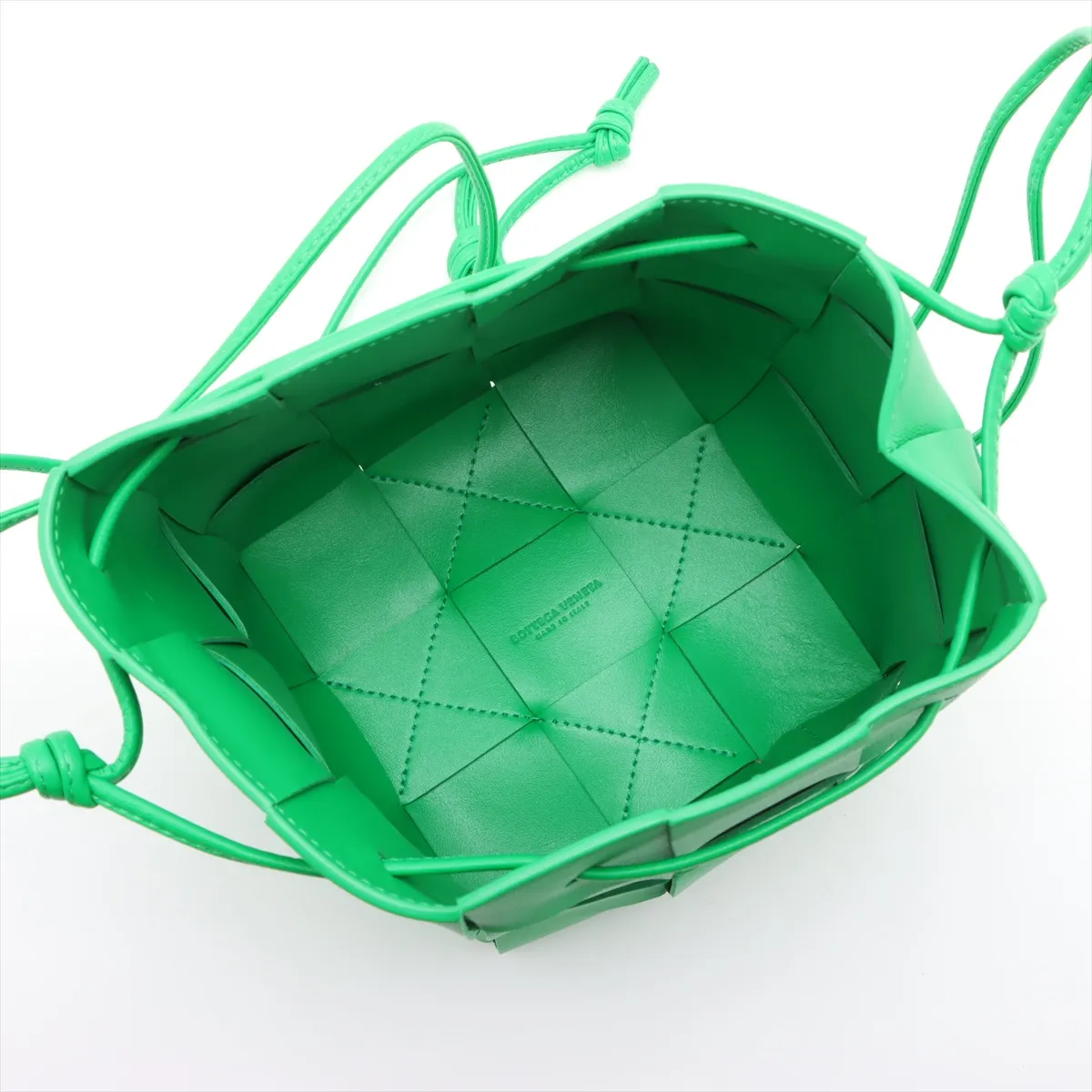 Maxi Intrecciato Cassette Mini Crossbody Bag Leather Shoulder Bag Green — view 6