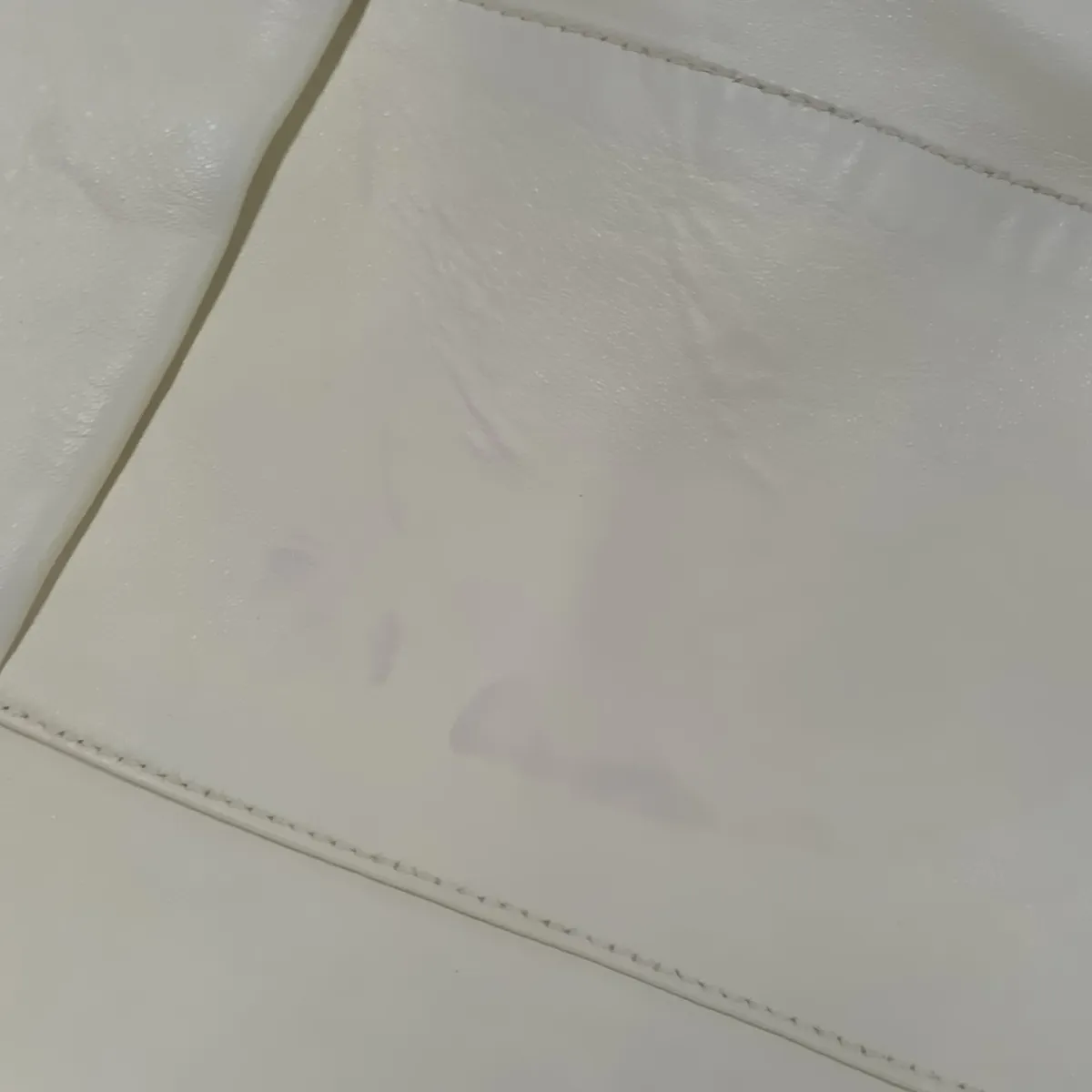Cannage Leather Chain Tote Bag, White — view 14