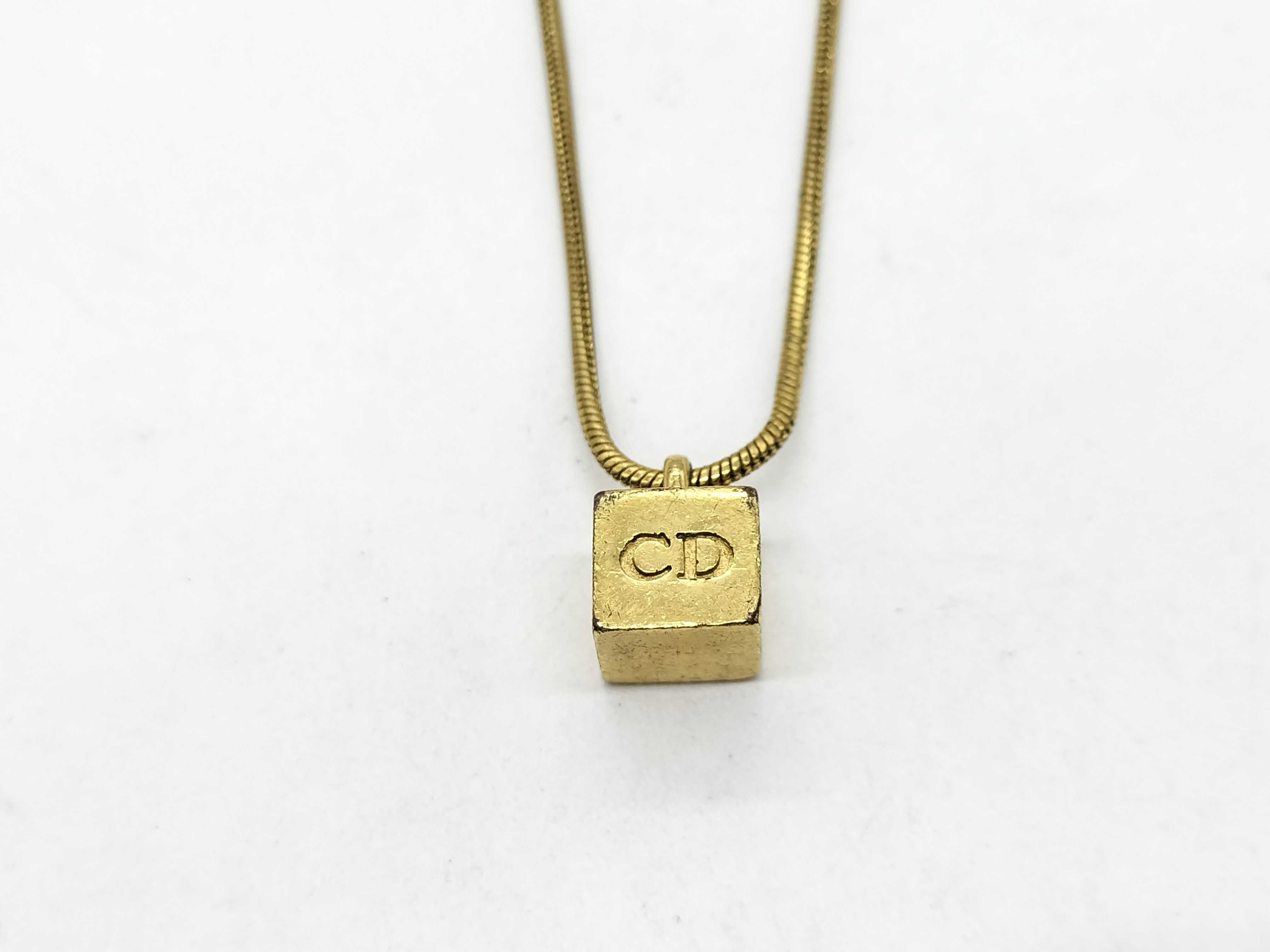 CD Logo Cube Necklace — view 2