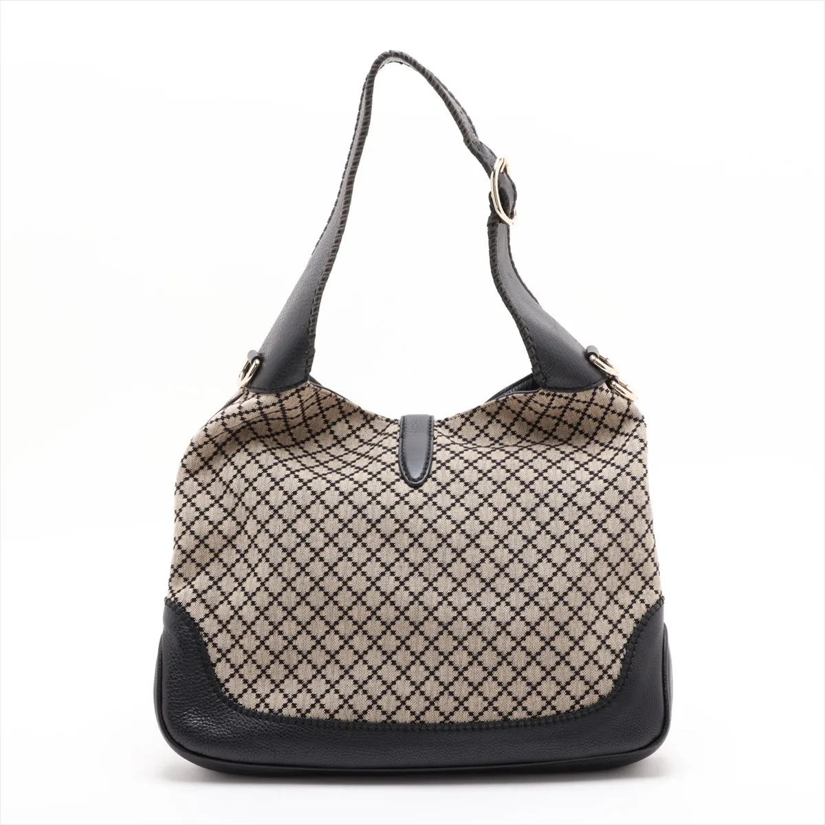 New Jackie 246907 Canvas x Leather 2-Way Shoulder Bag Beige x Black — view 2