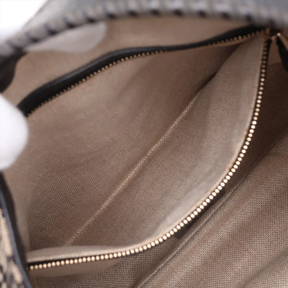 New Jackie 246907 Canvas x Leather 2-Way Shoulder Bag Beige x Black — view 8