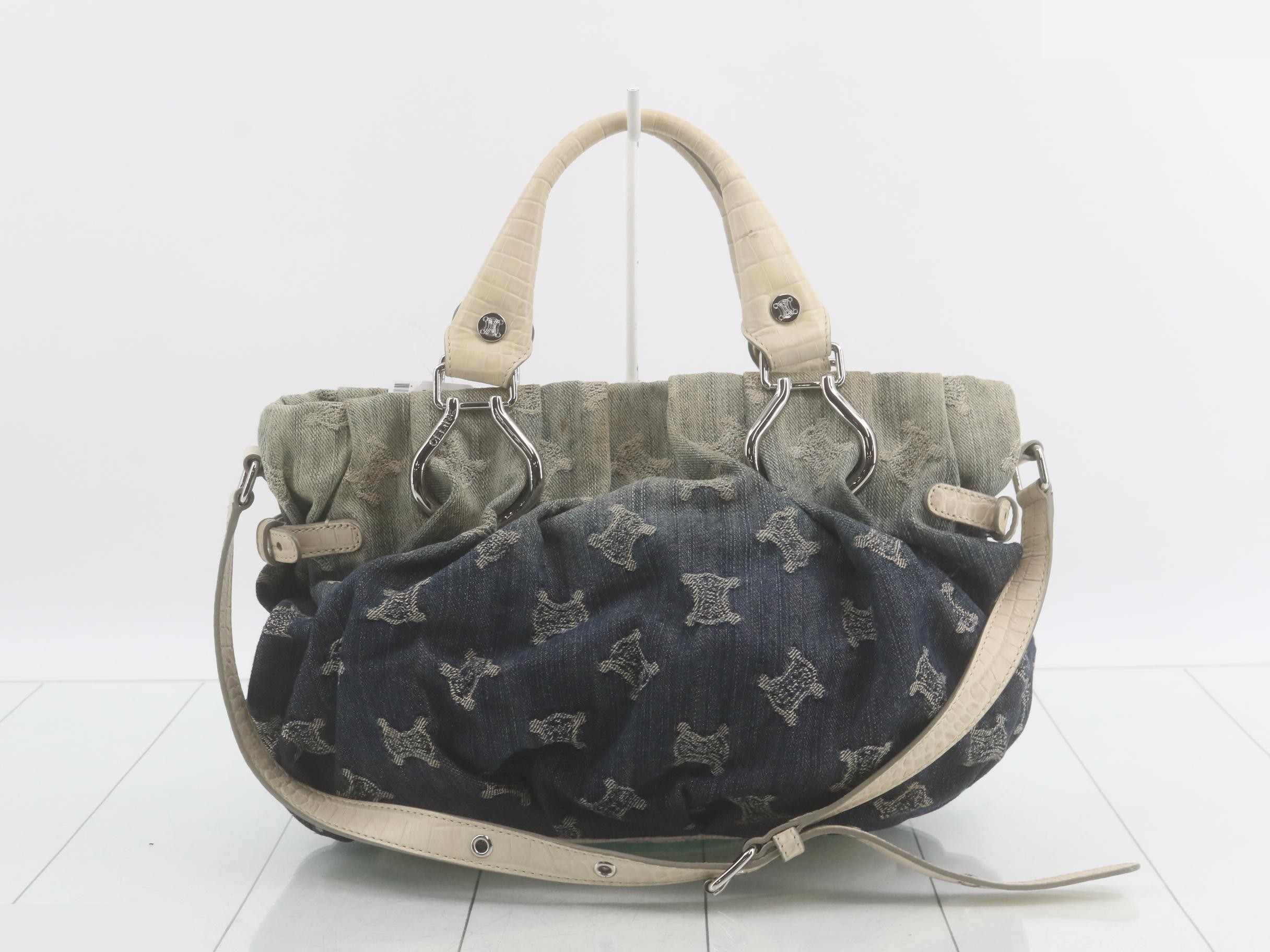 2-way denim Triomphe shoulder bag/handbag — view 2