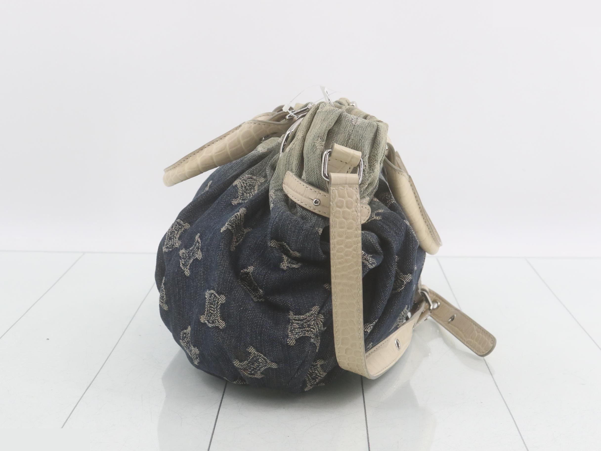 2-way denim Triomphe shoulder bag/handbag — view 3