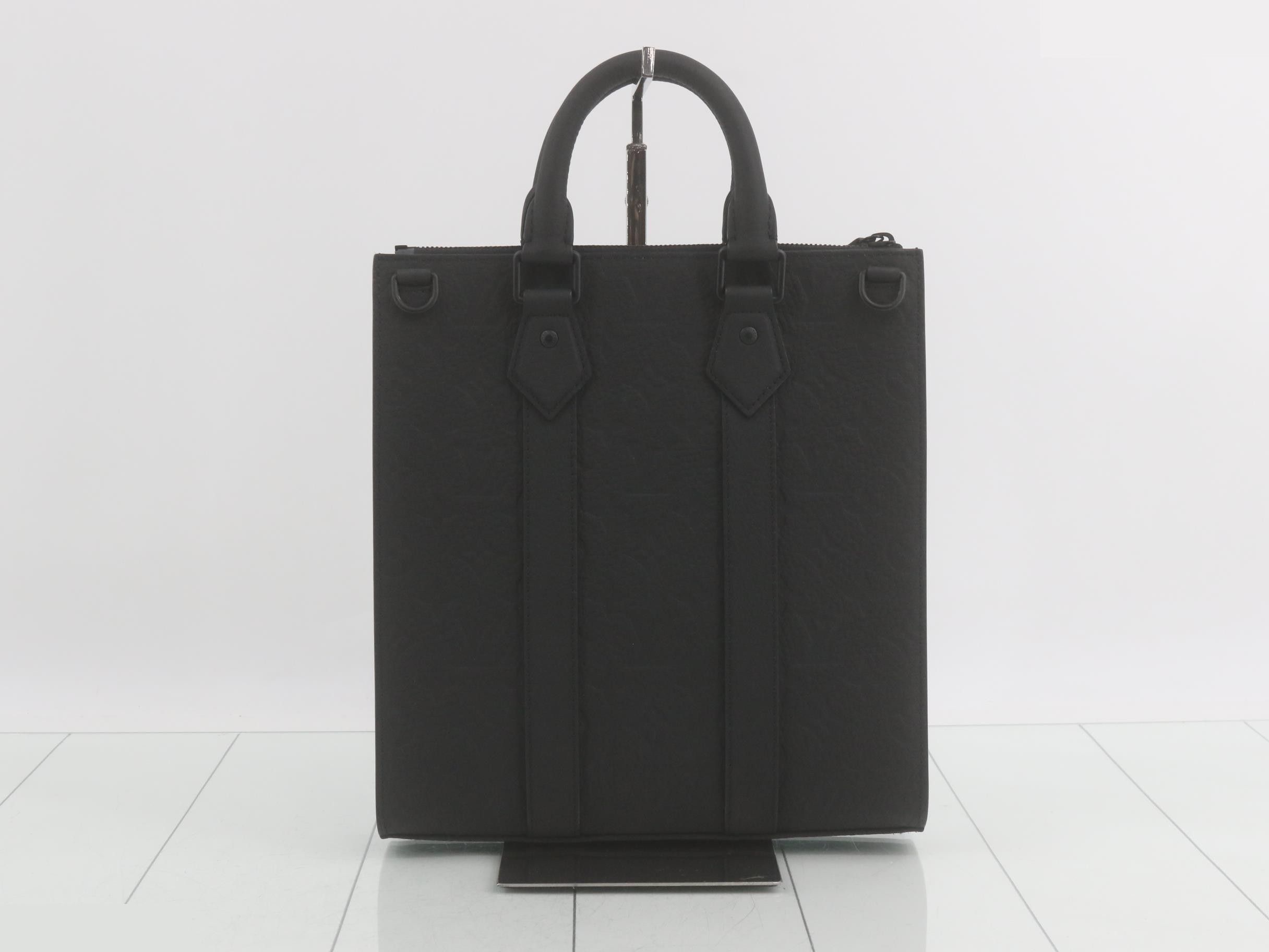 Monogram Taurillon Sac Plat Cloth, Unused, Black — view 2