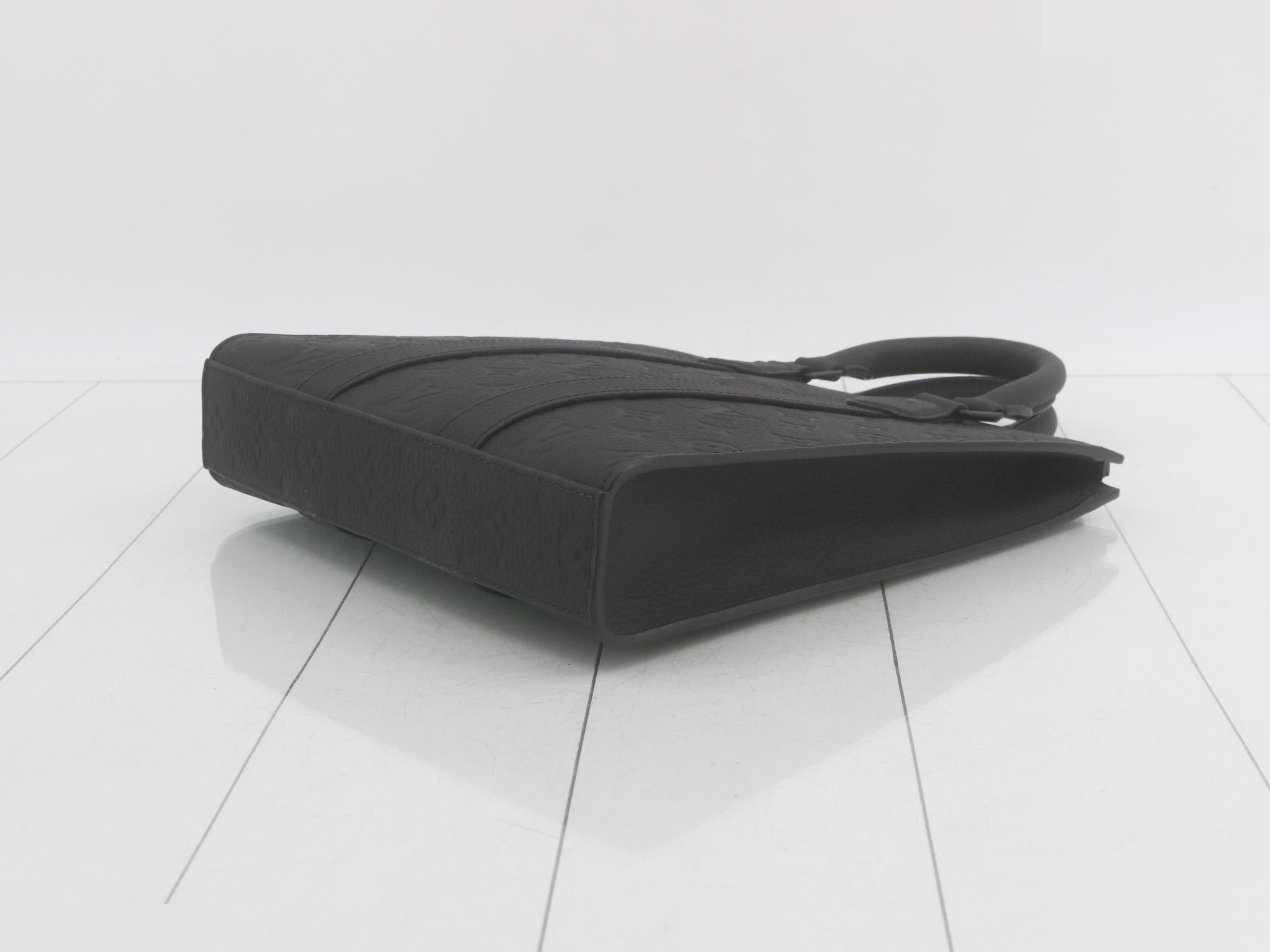 Monogram Taurillon Sac Plat Cloth, Unused, Black — view 6