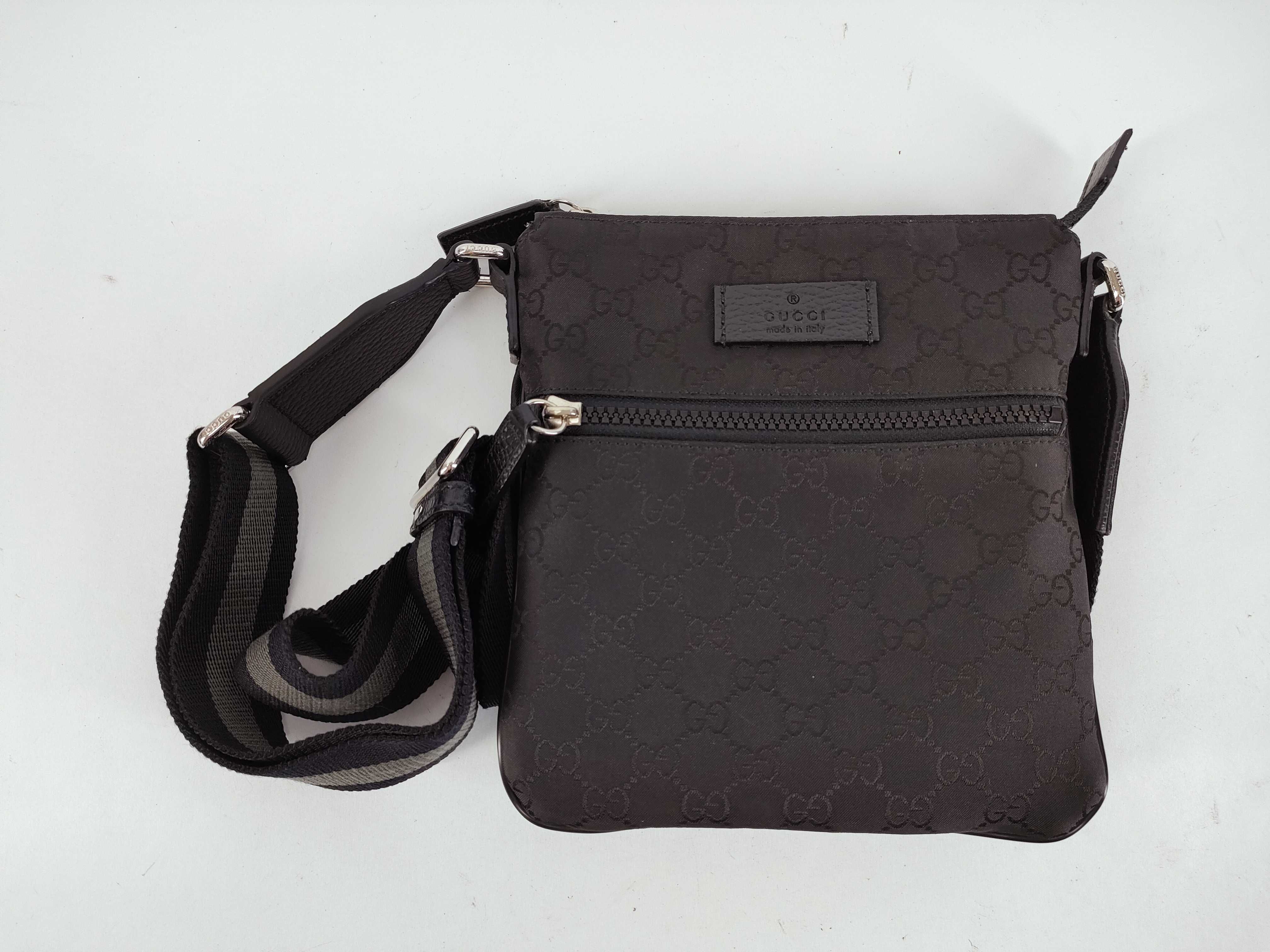 GG Nylon x Leather Shoulder Bag Black 449183 Outlet Item Shoulder Bag