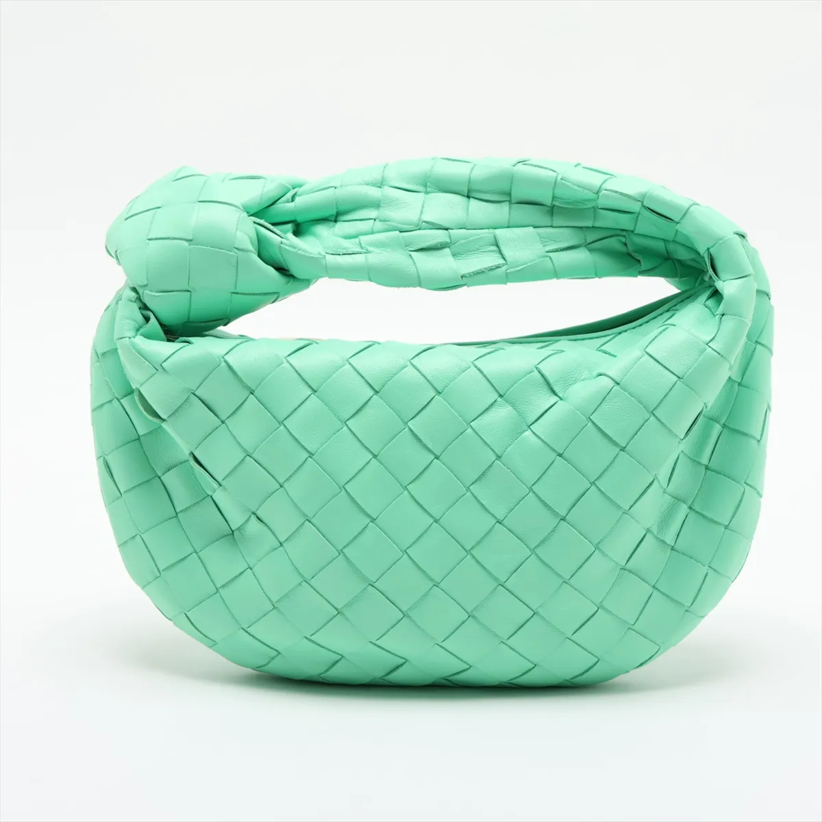 Intrecciato Mini Jodie Leather Handbag, Green
