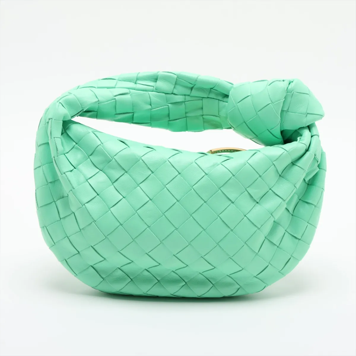 Intrecciato Mini Jodie Leather Handbag, Green — view 2