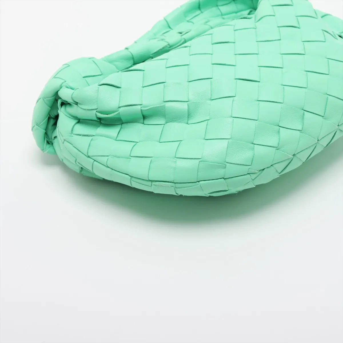 Intrecciato Mini Jodie Leather Handbag, Green — view 4