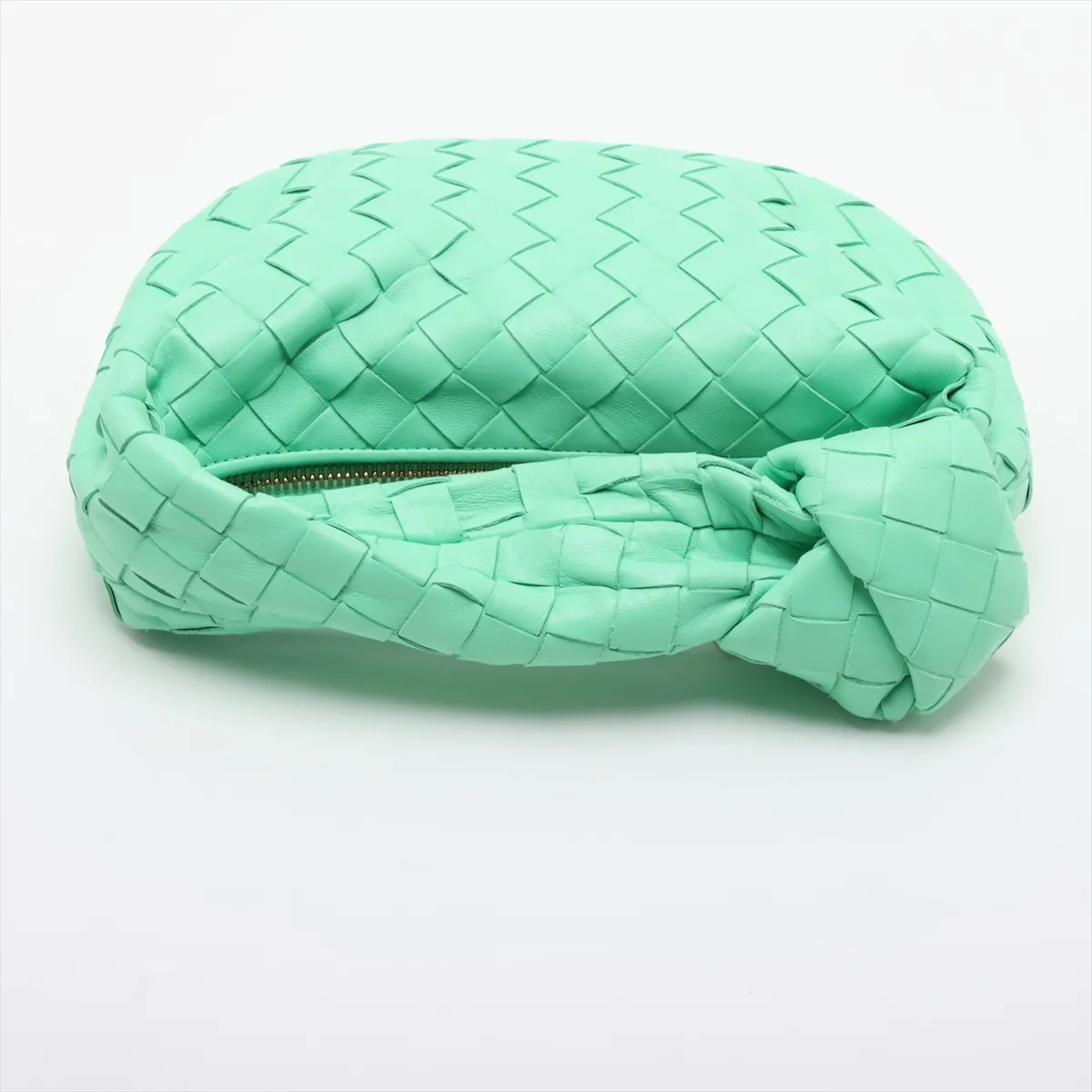 Intrecciato Mini Jodie Leather Handbag, Green — view 5