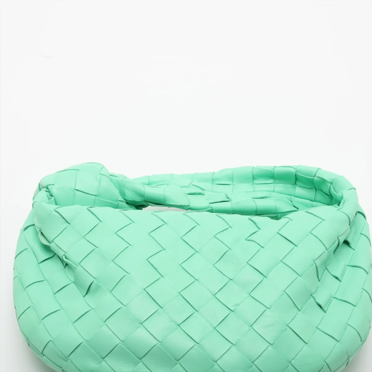 Intrecciato Mini Jodie Leather Handbag, Green — view 6