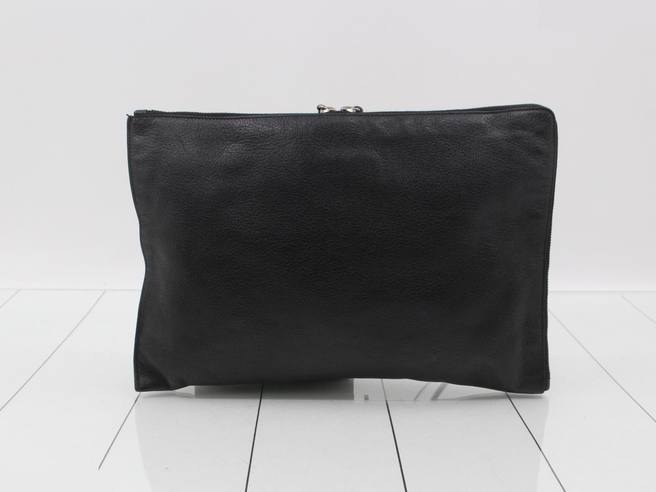 Other lines: Bags & Clutch Pouches, Leather, Black, Silver Hardware — view 2