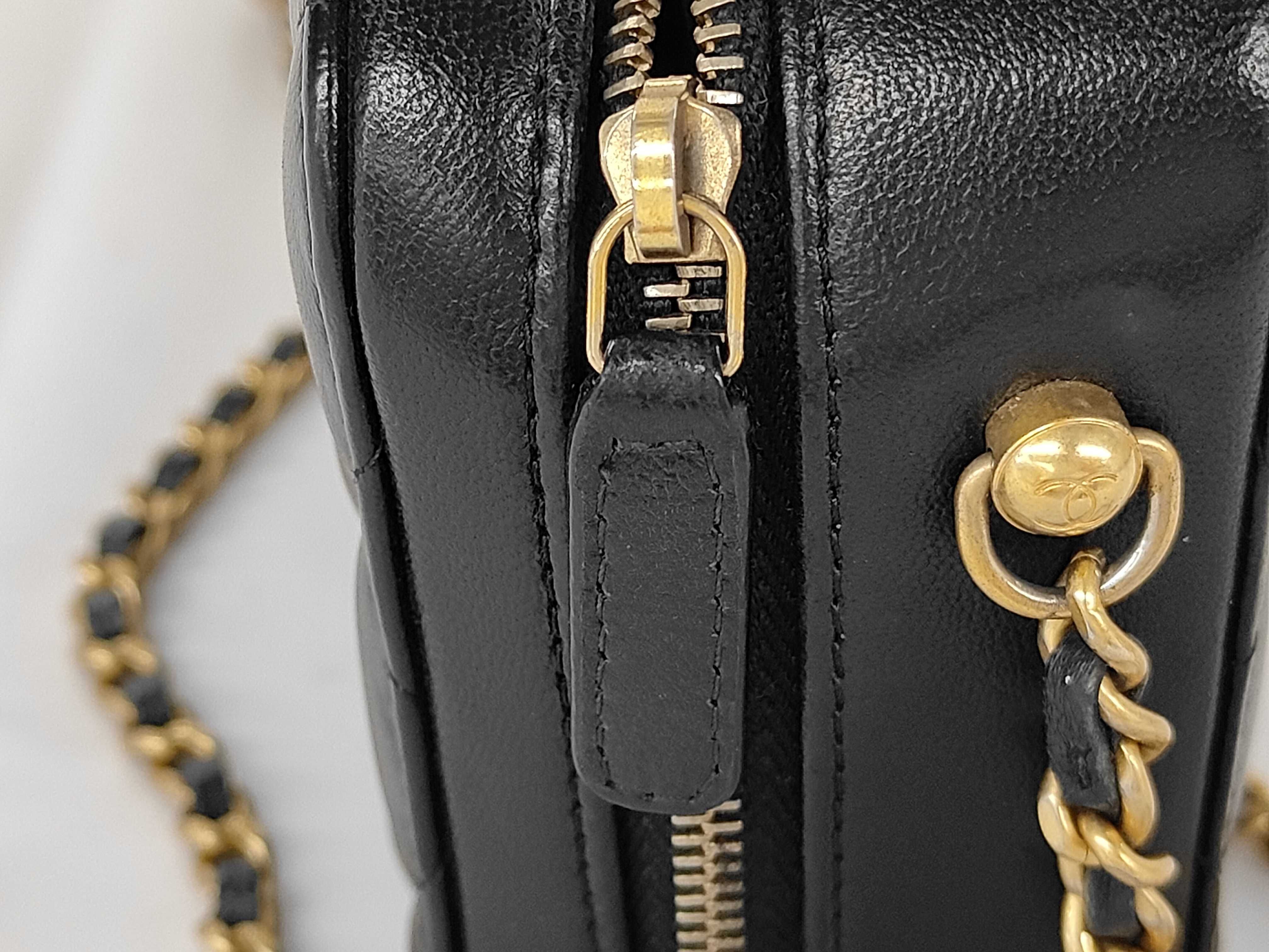 Matelassé Mini Vanity Case, Black Lambskin, Chain Shoulder Strap, Gold Hardware, Shoulder Bag — view 15