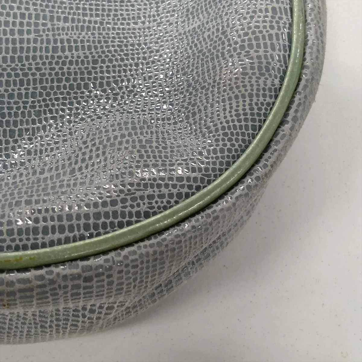 Saddle Lizard Embossed Handbag, Blue — view 12