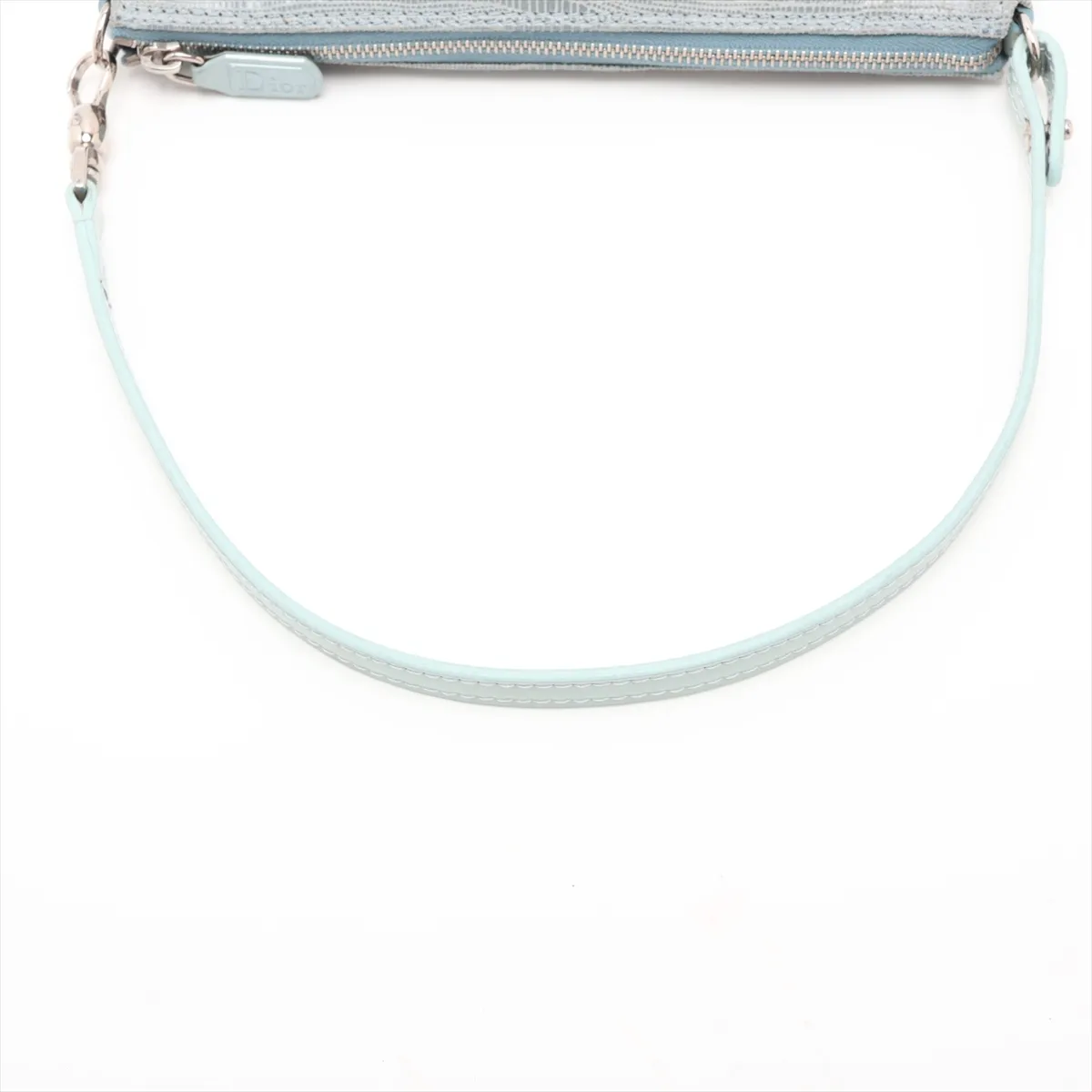 Saddle Lizard Embossed Handbag, Blue — view 5