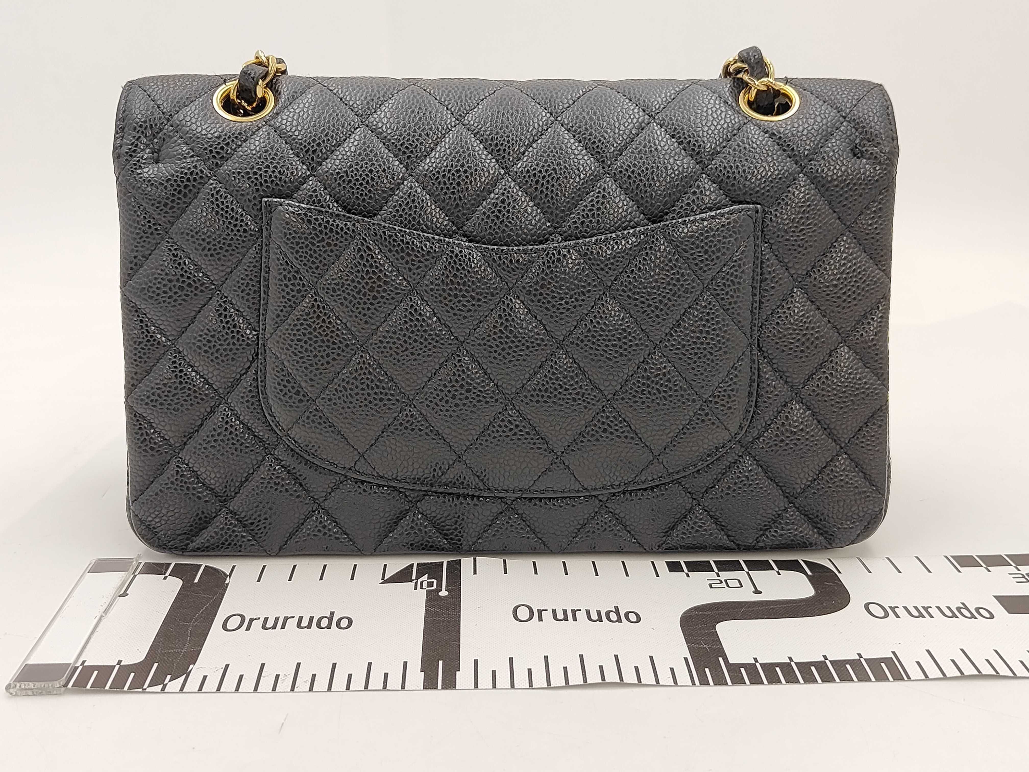 Double Flap Caviar Skin Shoulder Bag — view 2