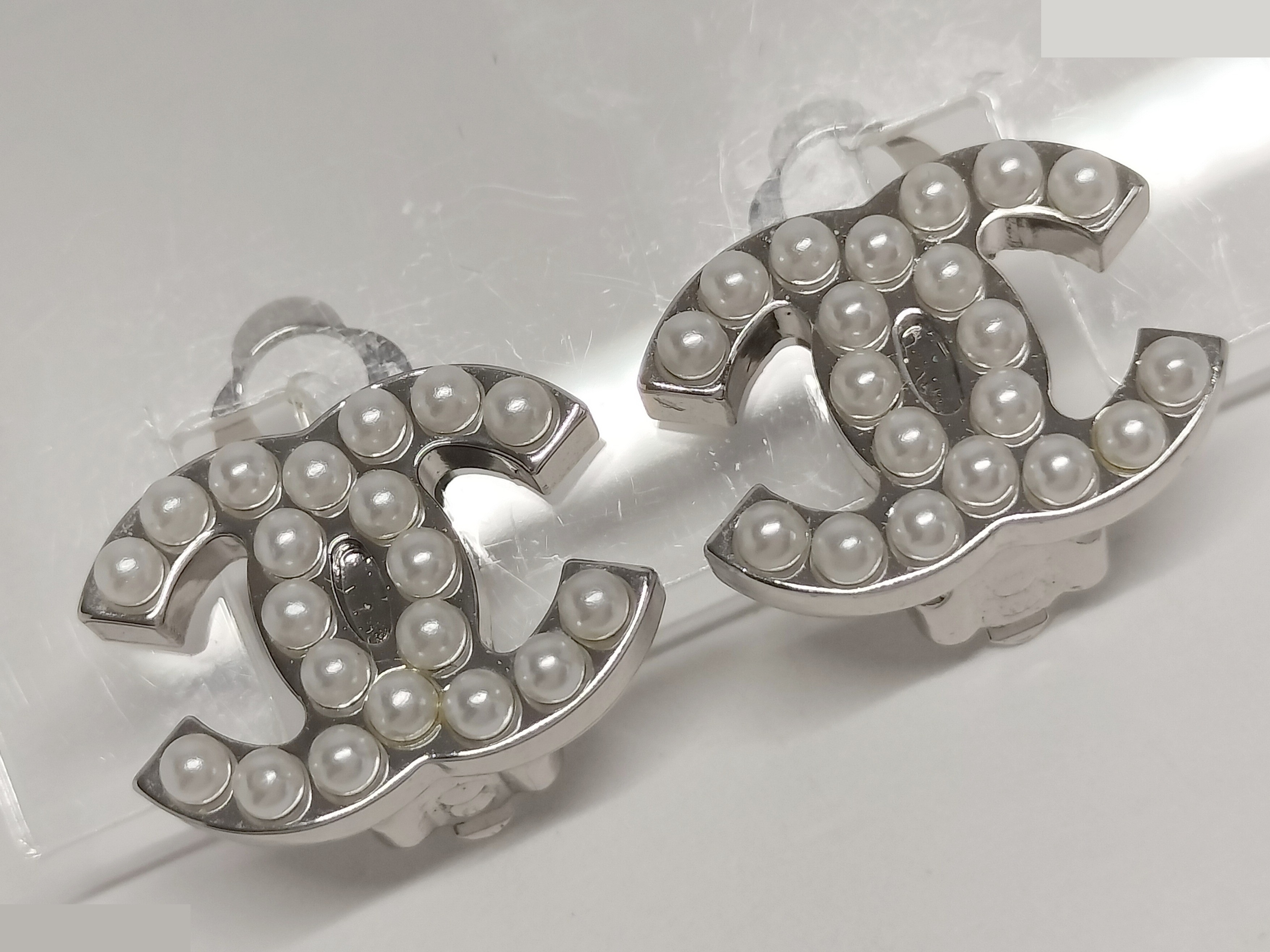 Coco F Pearl Silver Earrings — view 8