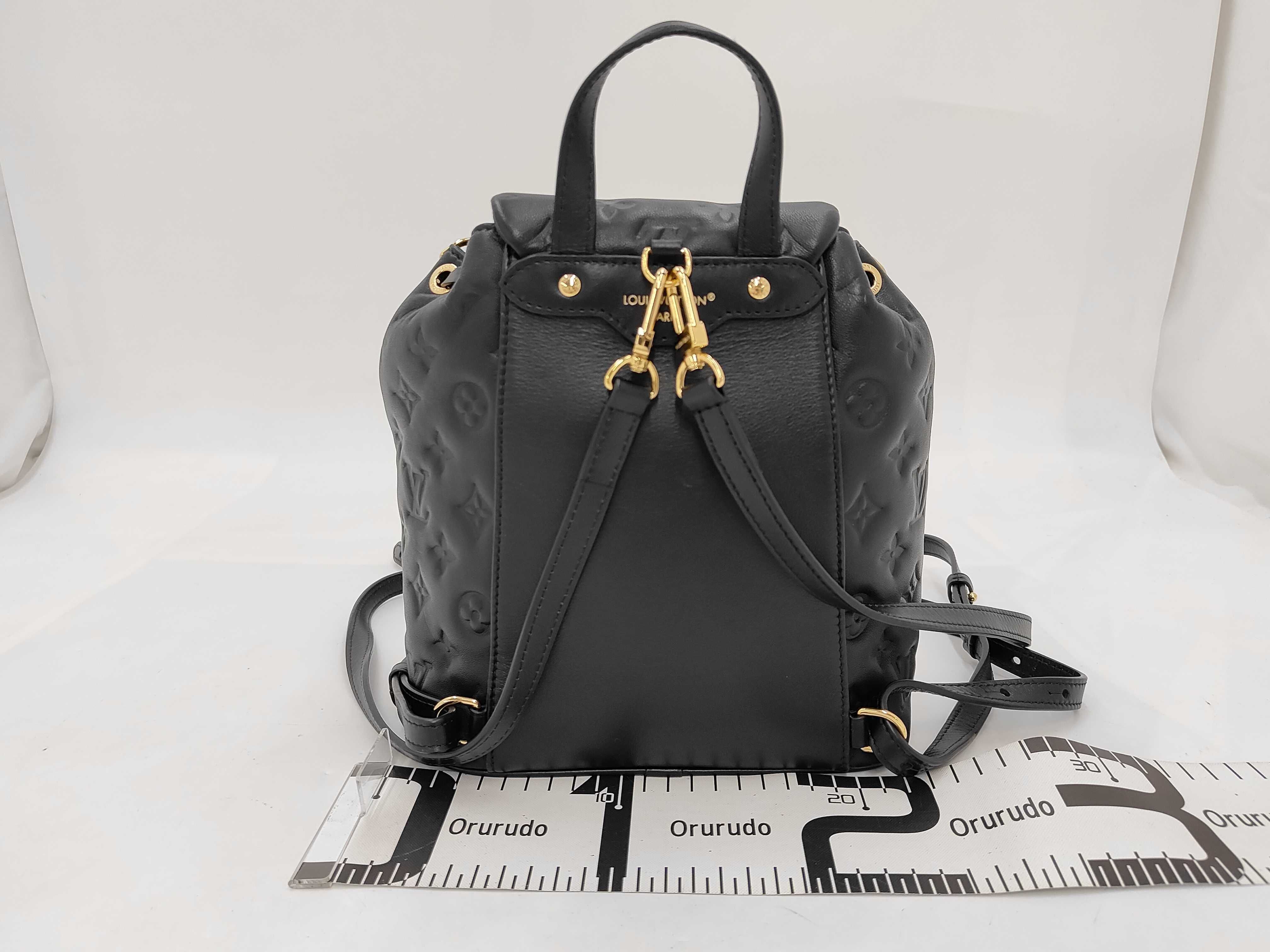 Embossed Coussin Chain Backpack PM M13357 Black RFID Detectable Backpack Rucksack — view 2