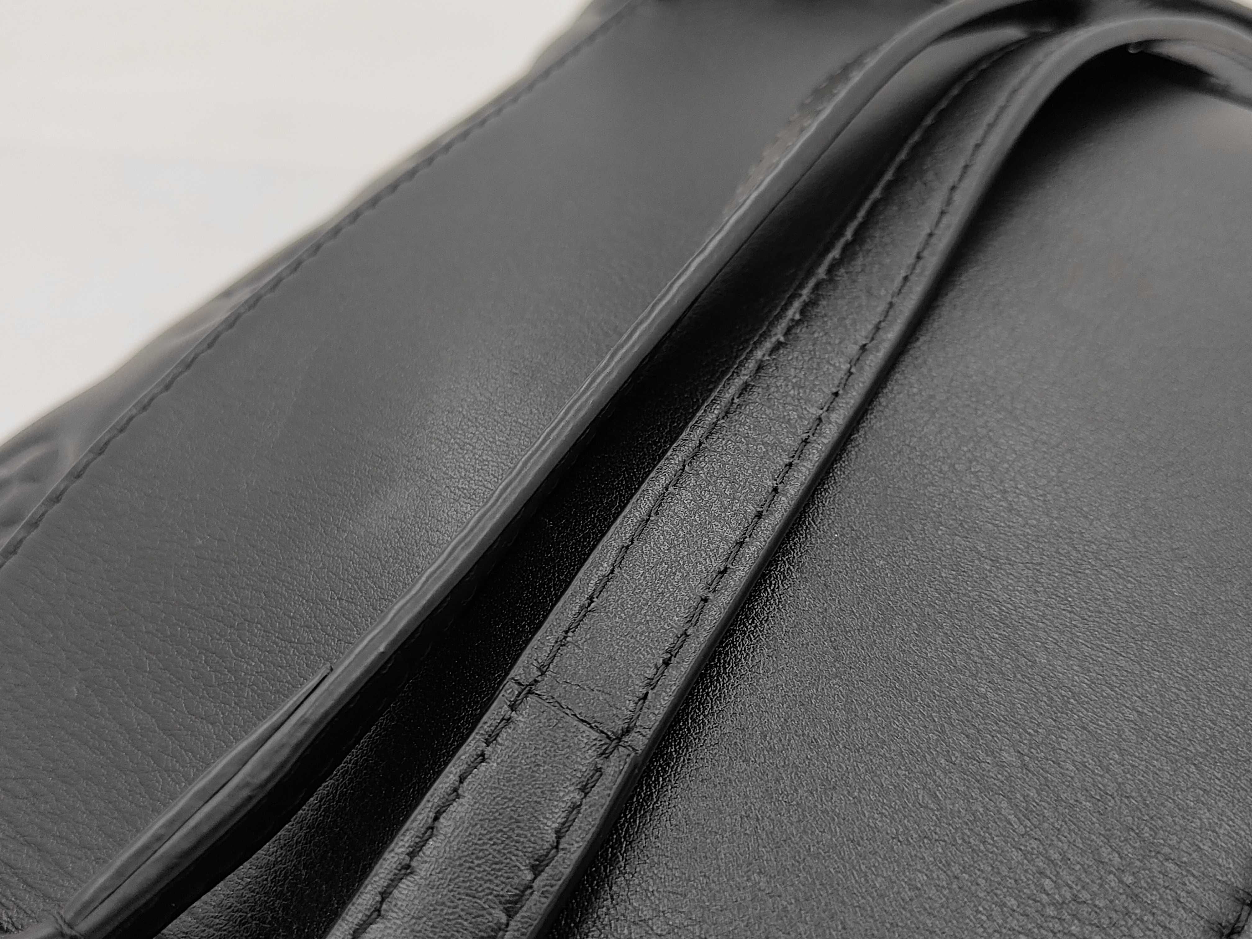 Embossed Coussin Chain Backpack PM M13357 Black RFID Detectable Backpack Rucksack — view 5