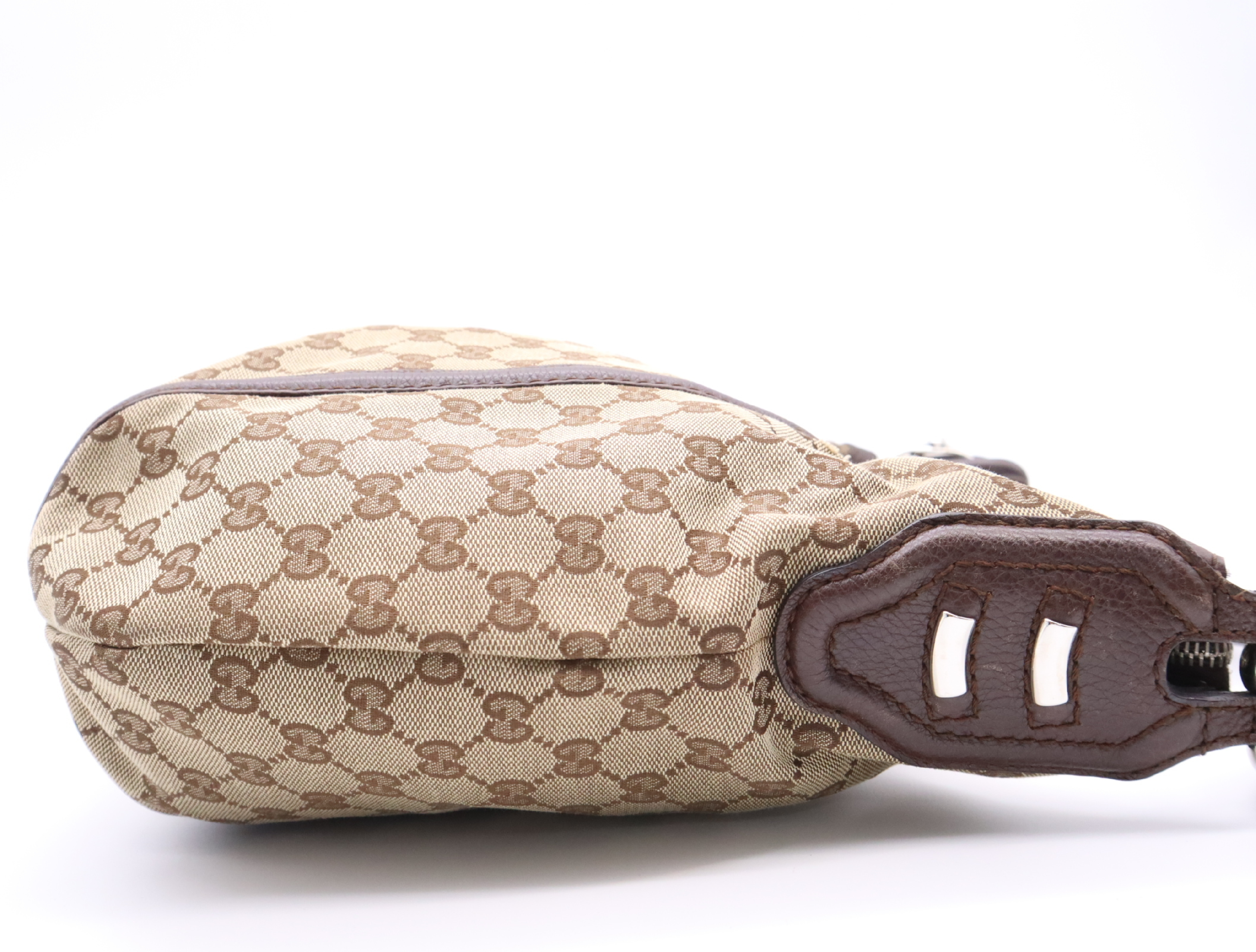 240261GG Canvas Bamboo Hobo Bag Beige Brown 002123 Tote Bag — view 5