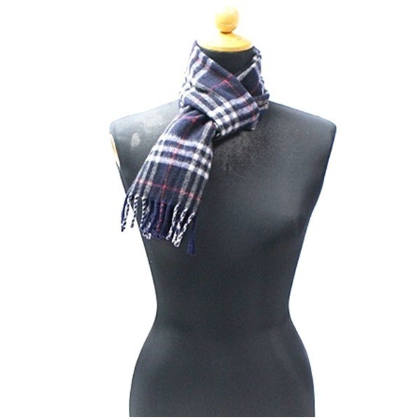 wool scarf, navy — view 2