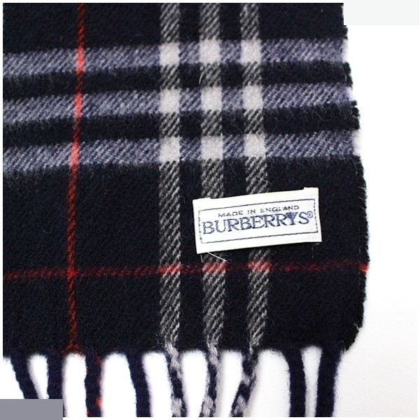 wool scarf, navy — view 3