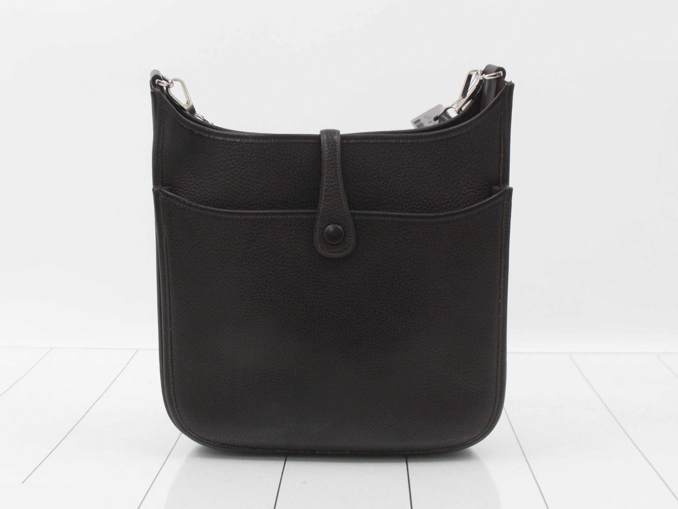 Evelyne 2 PM Shoulder Bag, Leather, H Stamp, Brown — view 2
