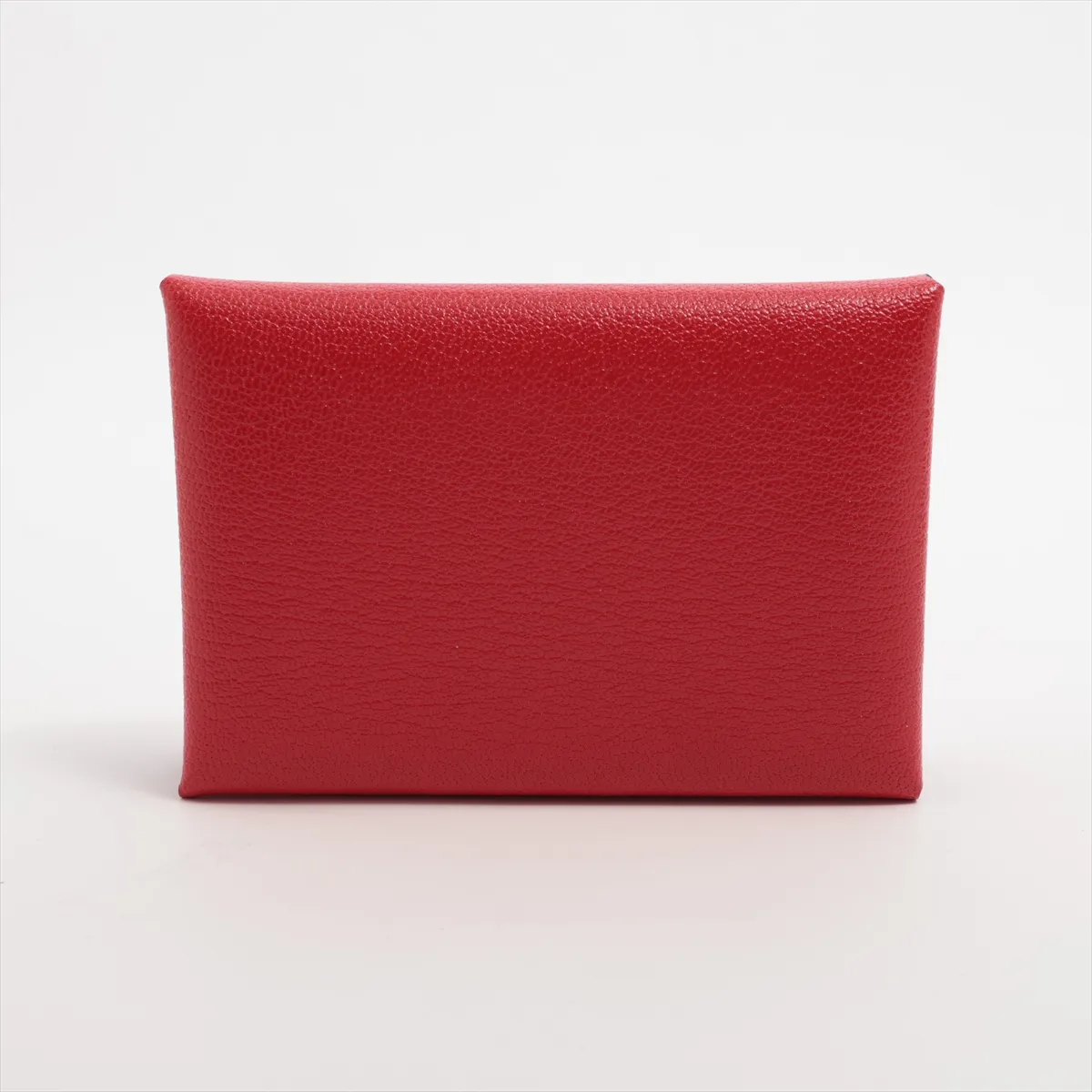 Hermès Calvi Duo Chevre Mysore Coin Case, Red, Silver Hardware, W: 2024 — view 2