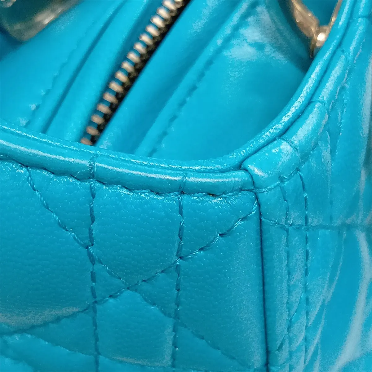 Cannage Lady Dior Leather 2-Way Handbag, Blue — view 13