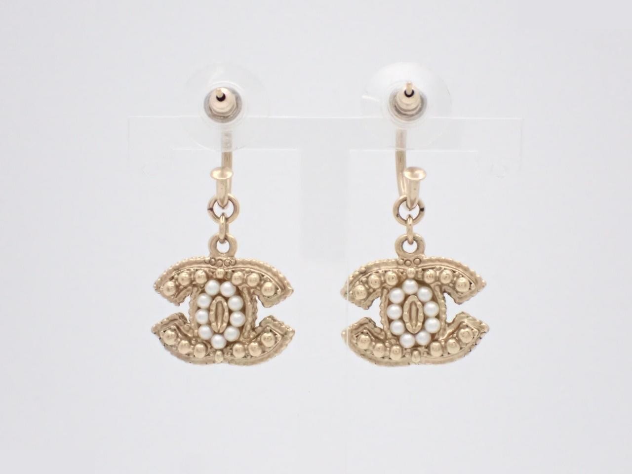 Coco Mark Gold Earrings — view 2
