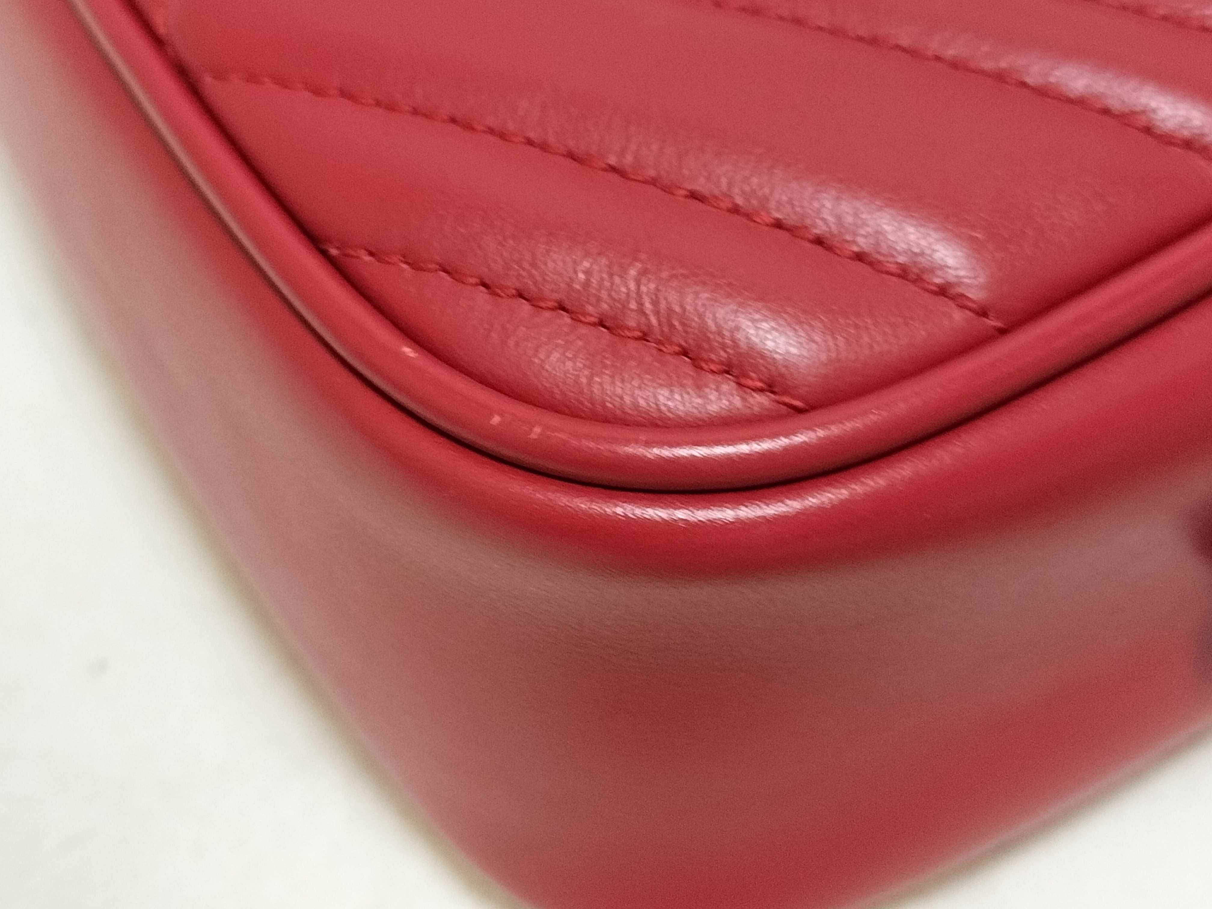 GG Marmont Leather Shoulder Bag, Red, 447632 (Shoulder Bag) — view 7