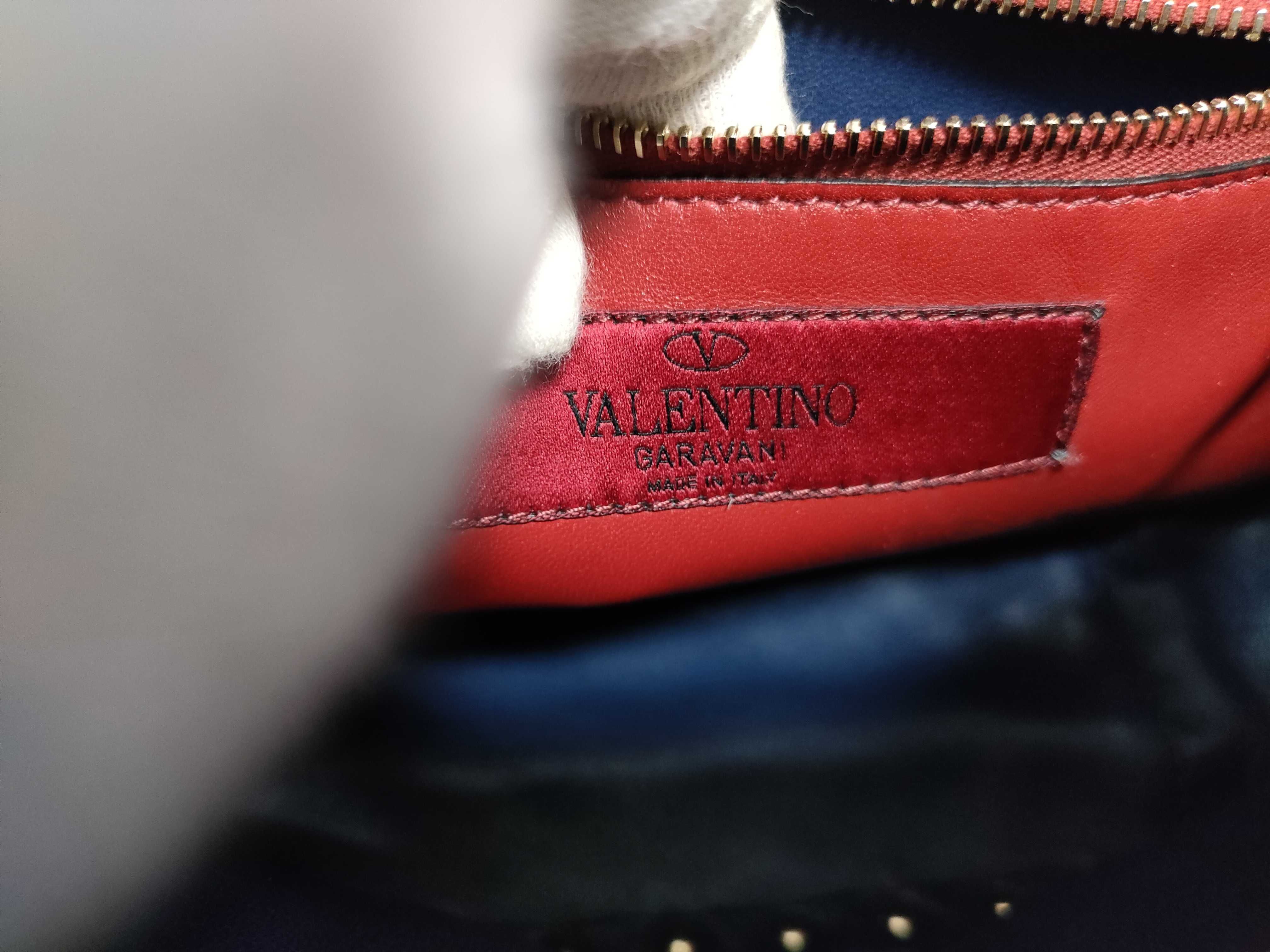 navy lambskin stud chain handbag — view 13