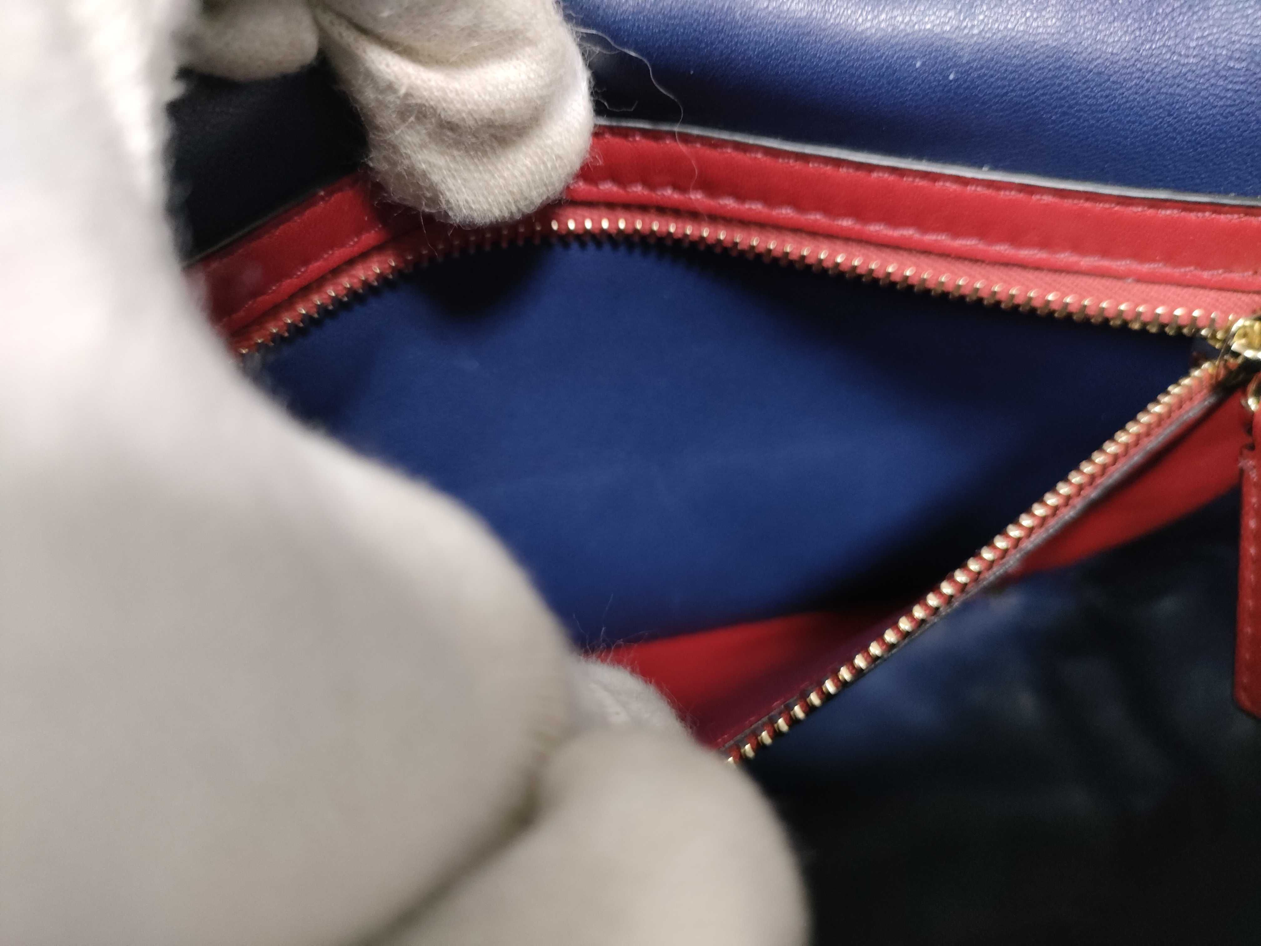 navy lambskin stud chain handbag — view 14