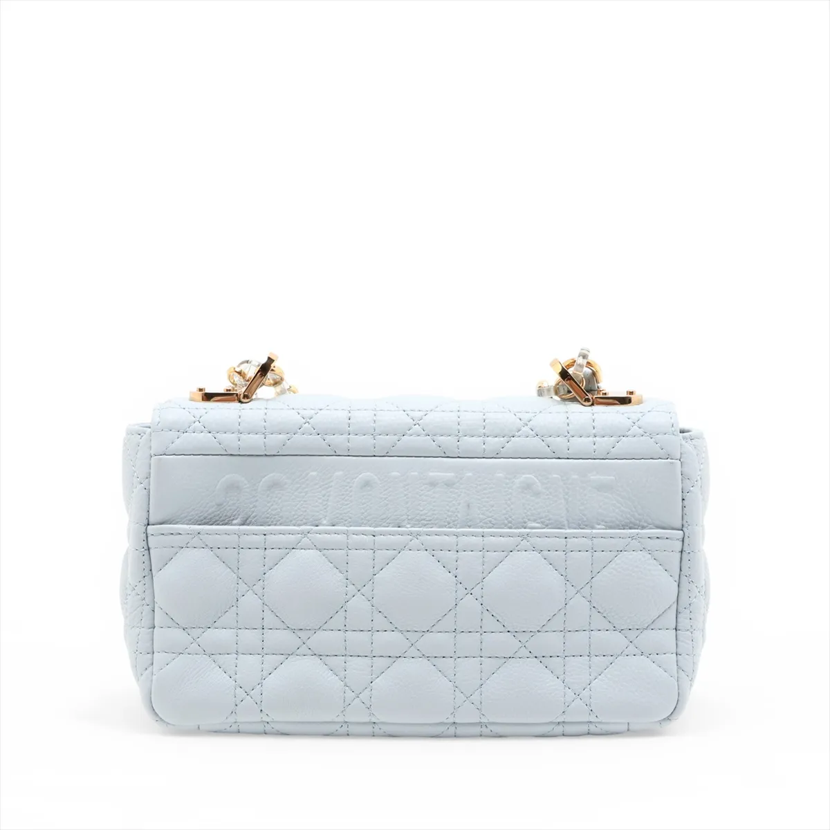 Cannage Caro Leather Chain Shoulder Bag, Blue — view 2