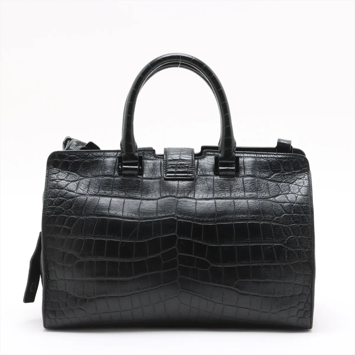 Baby Cabas Croco Embossed 2WAY Handbag Black 394461 — view 2