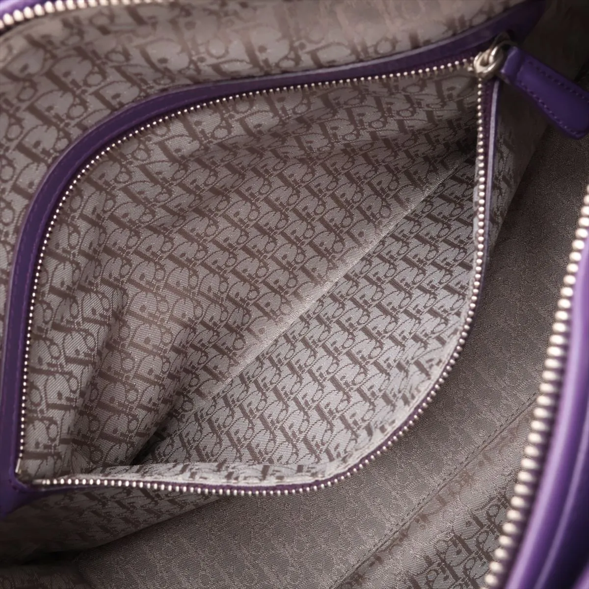 Cannage Lady Dior Large Leather 2-Way Handbag, Purple — view 9