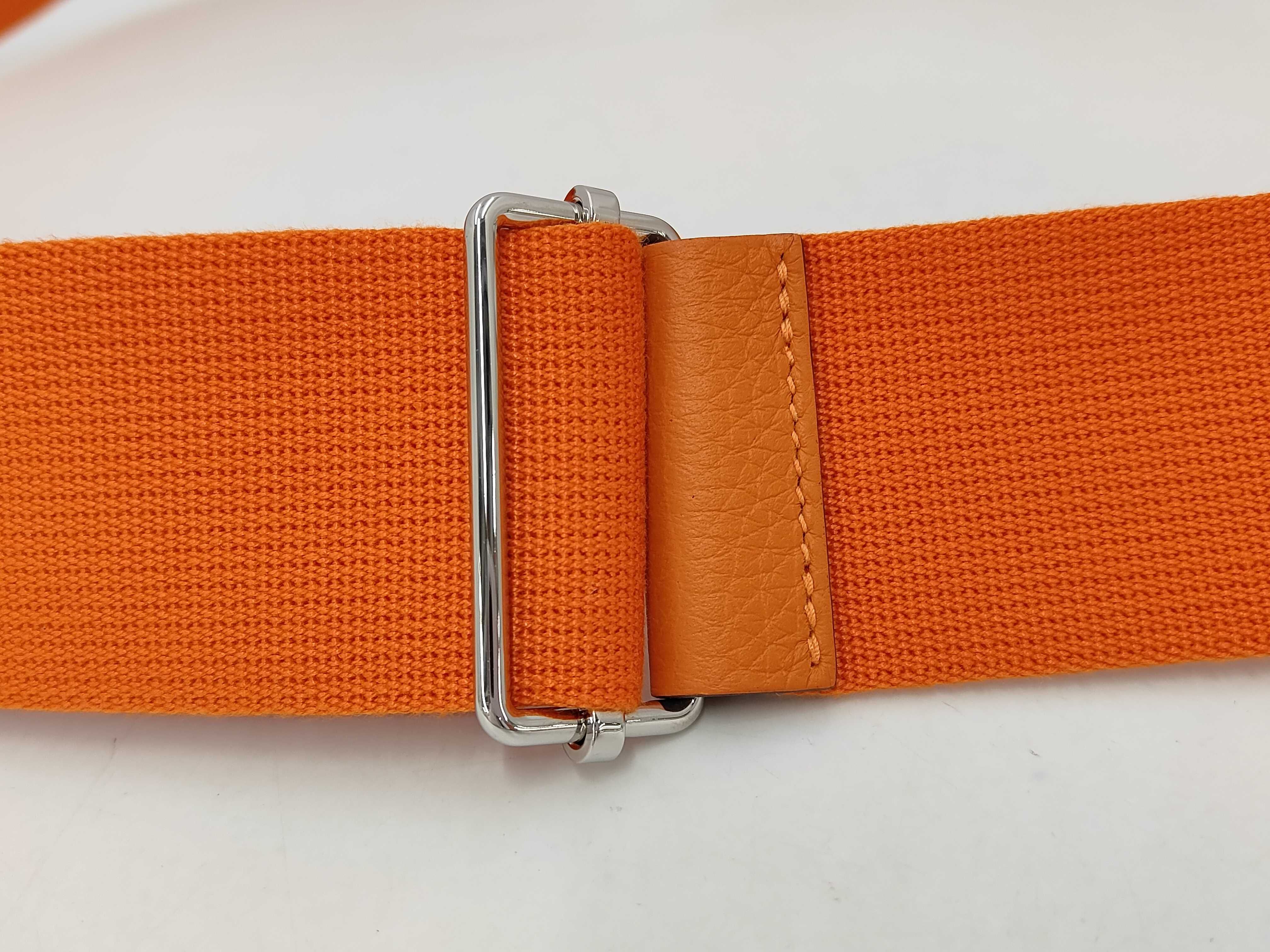 Evelyne 3PM Taurillon Leather Shoulder Bag (Orange, W Stamp) — view 4