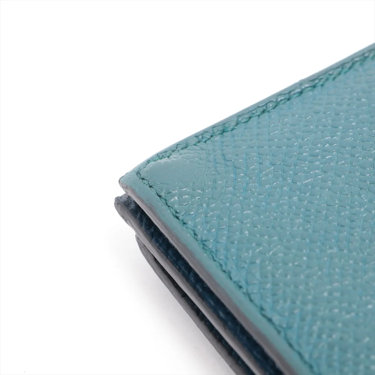 Bearn Soufflé Verso Veau Epsom Long Wallet, Deep Blue x Vert Bosphore, Gold Hardware, D: 2019 — view 11