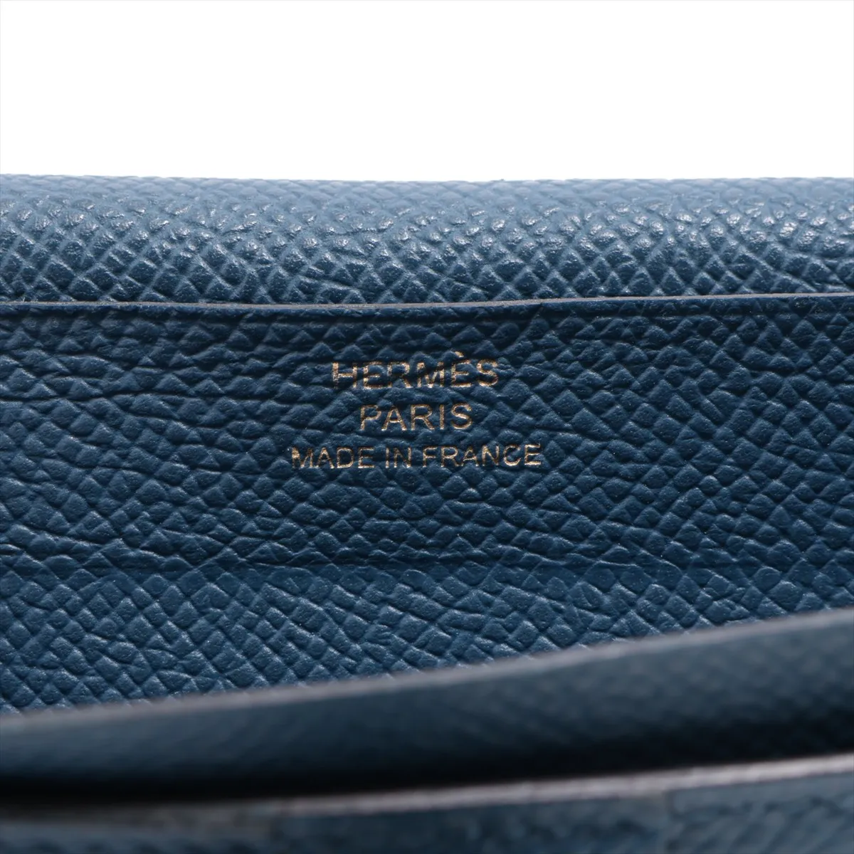 Bearn Soufflé Verso Veau Epsom Long Wallet, Deep Blue x Vert Bosphore, Gold Hardware, D: 2019 — view 9