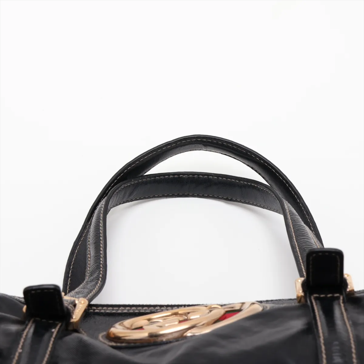 Interlocking G 170010 Patent Leather Handbag, Black — view 6